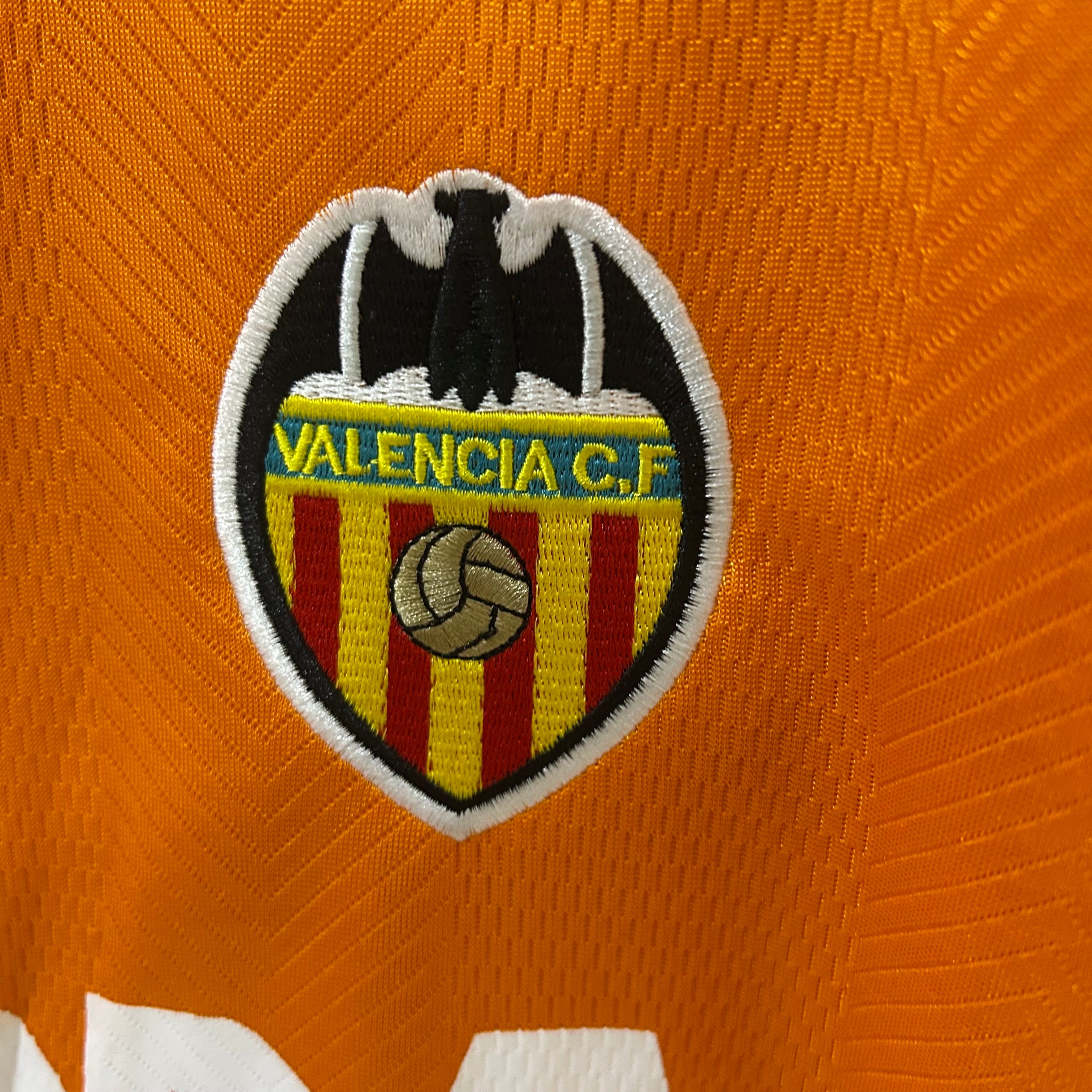 1980s Valencia Retro Football Shirt | Orange Black Home