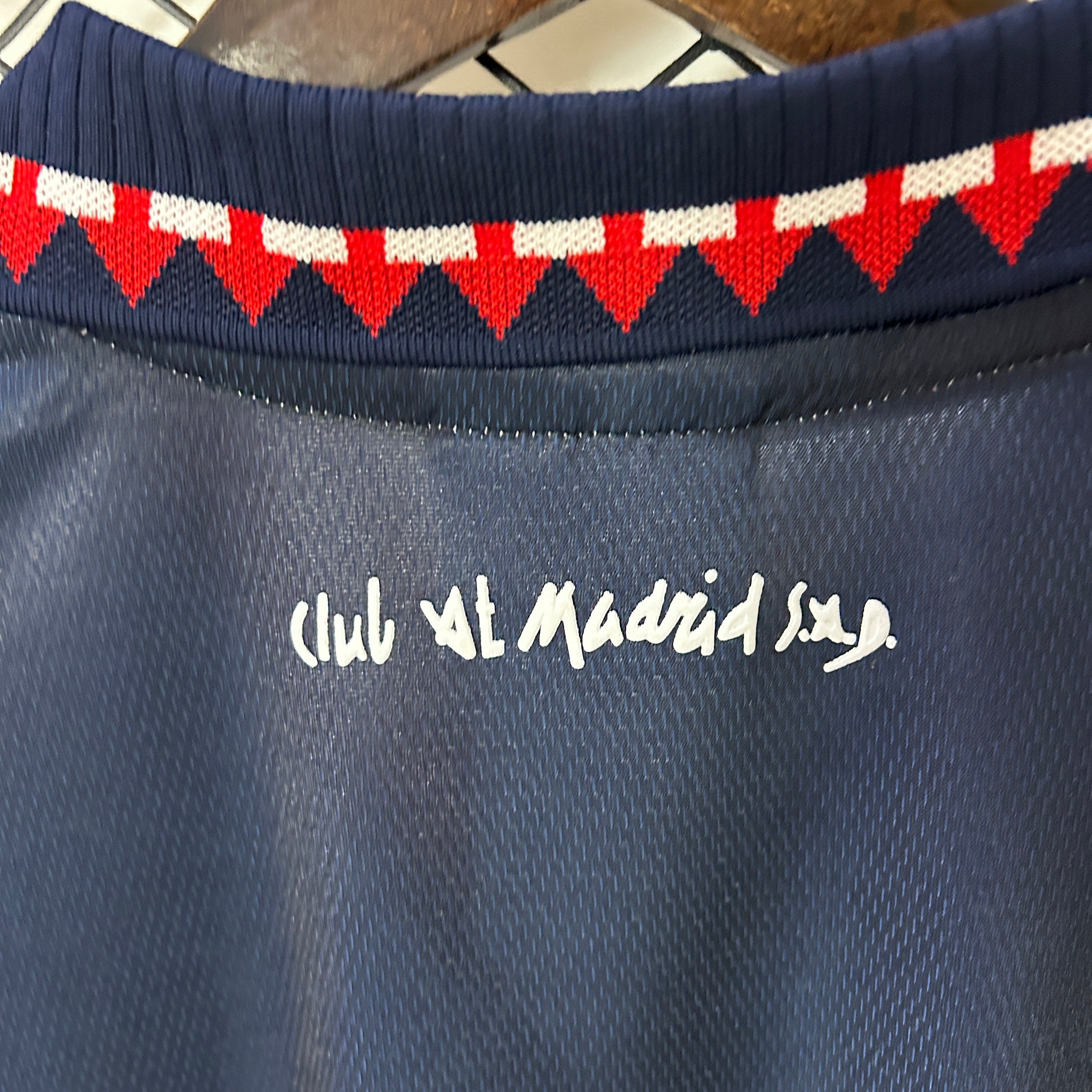 1990s Atletico Madrid Retro Football Shirt | Navy Red Home