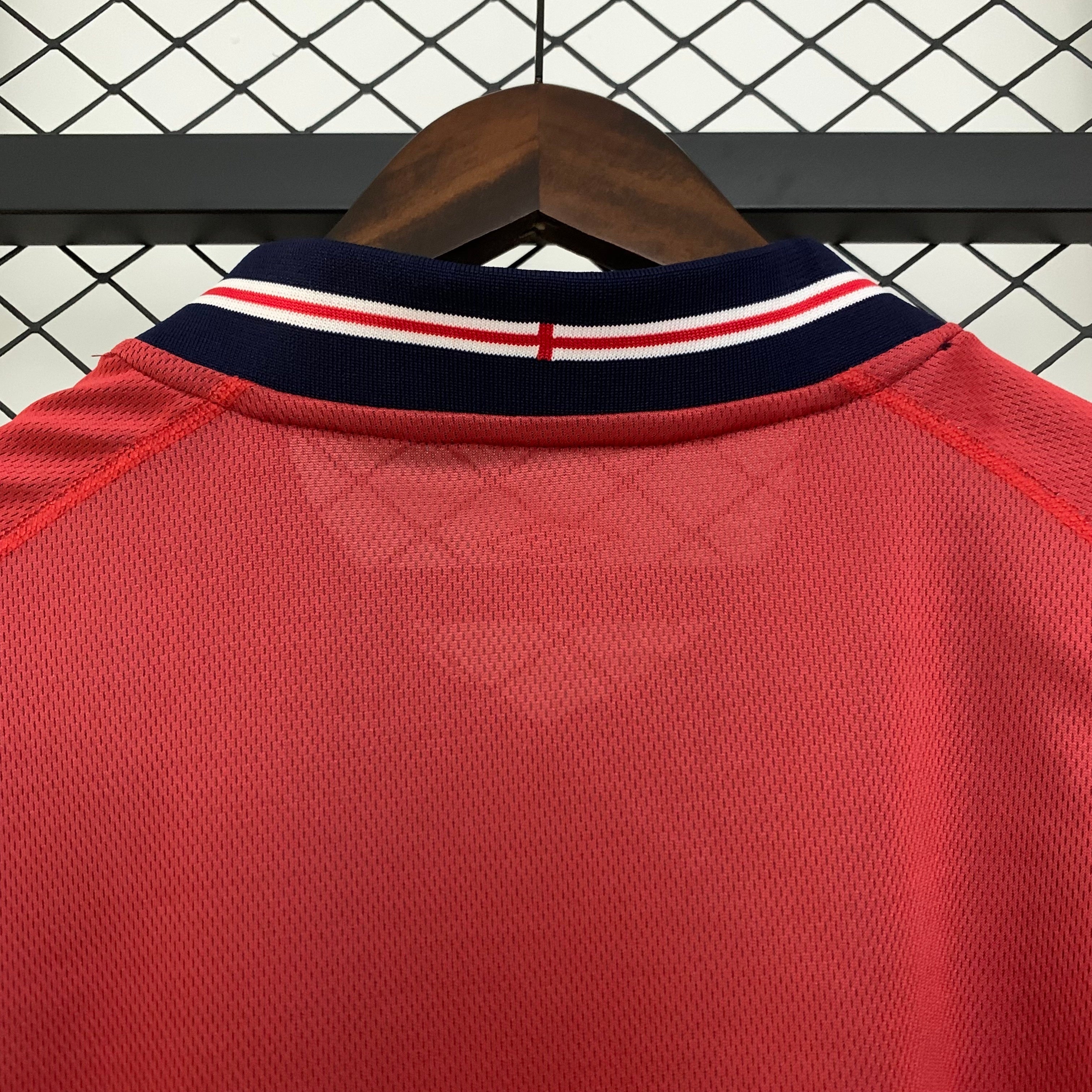 1990s England Retro Football Shirt | Red Navy Home