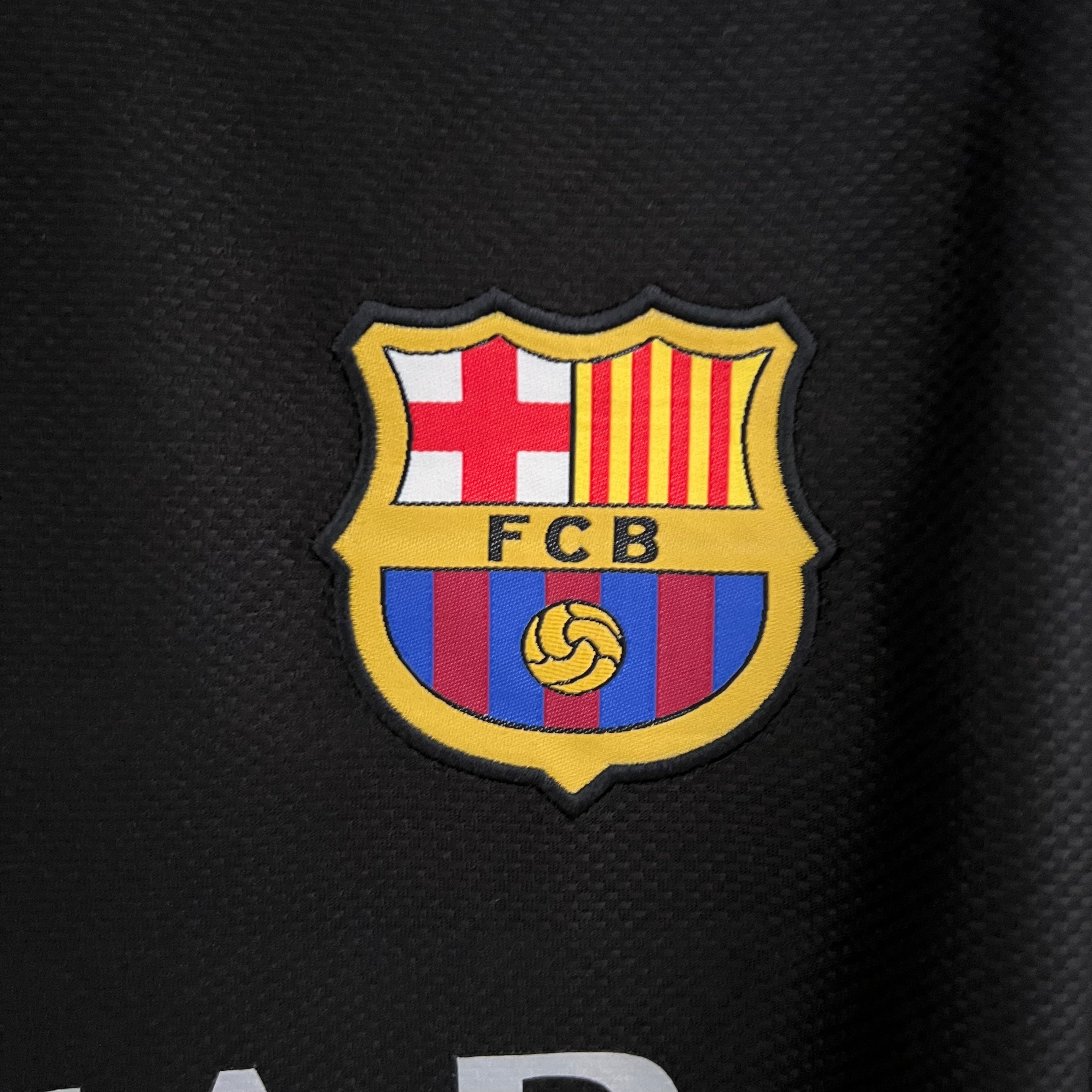 2010s Barcelona Retro Football Shirt | Black Yellow Home