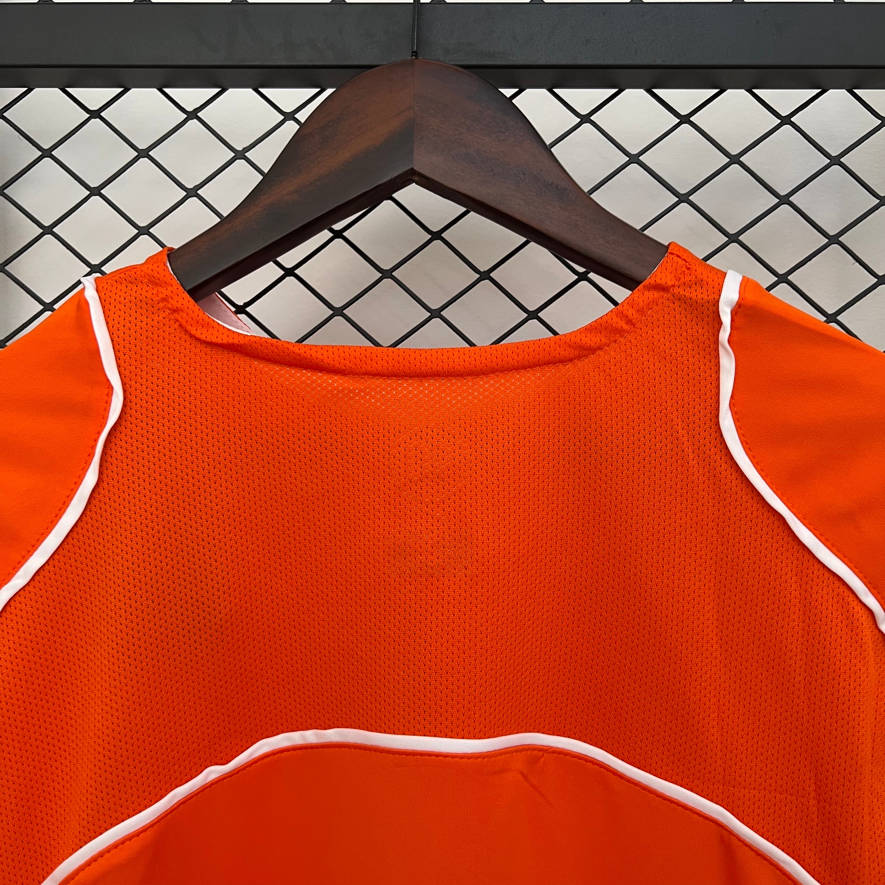 2000s Netherlands Retro Football Shirt | Orange White Home