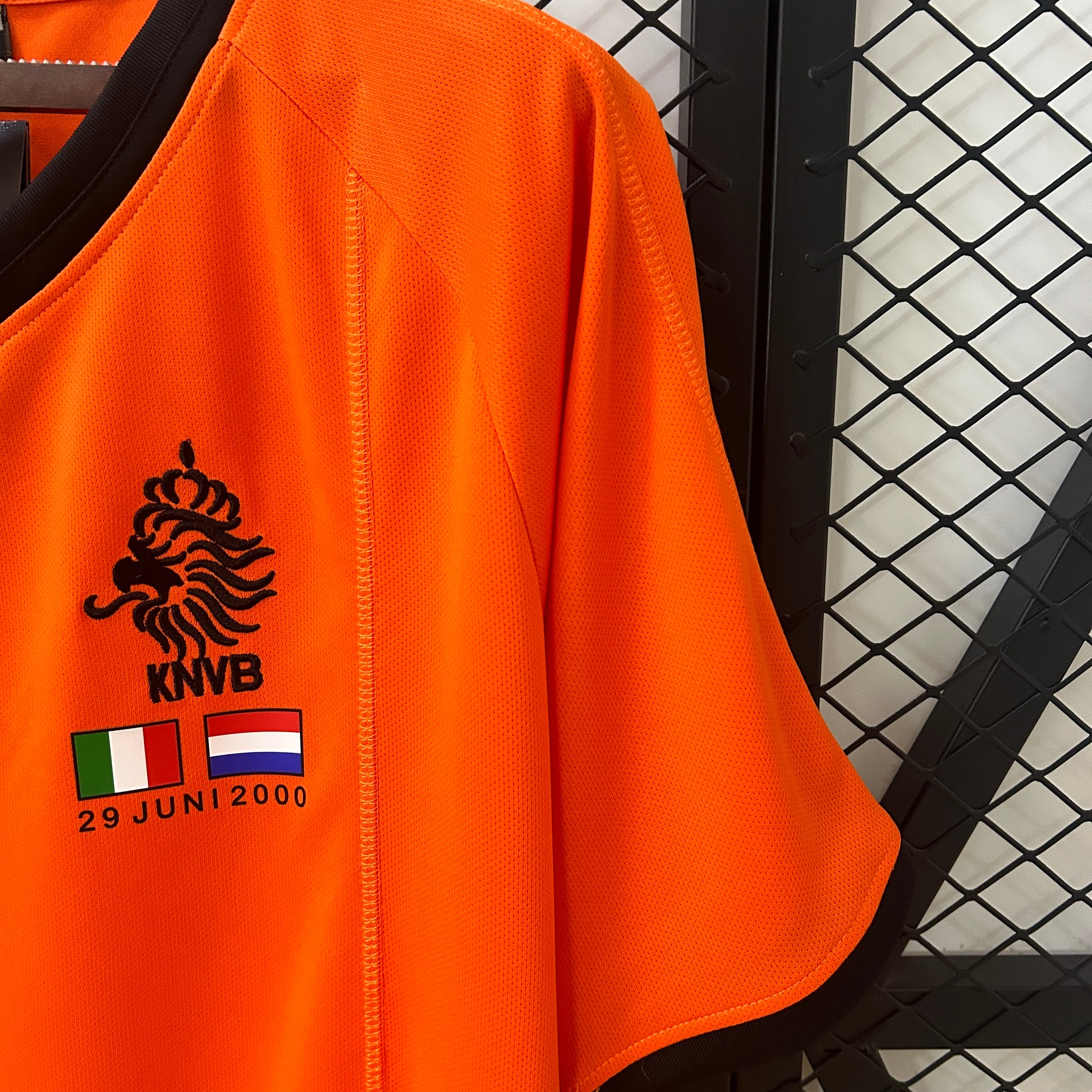 2000s Netherlands Retro Football Shirt | Orange Black Home