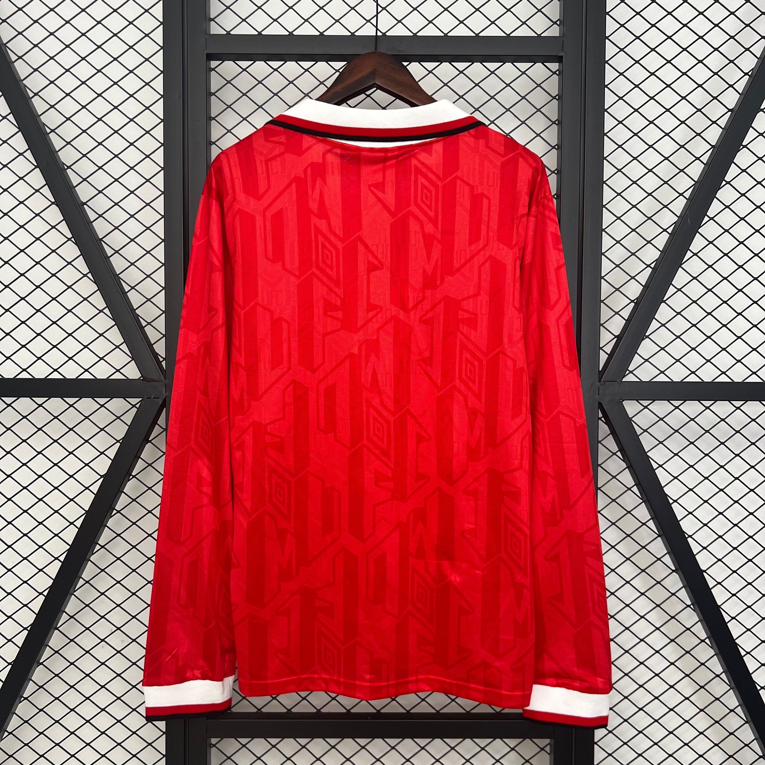 1990s Manchester United Retro Football Shirt | Red White Home
