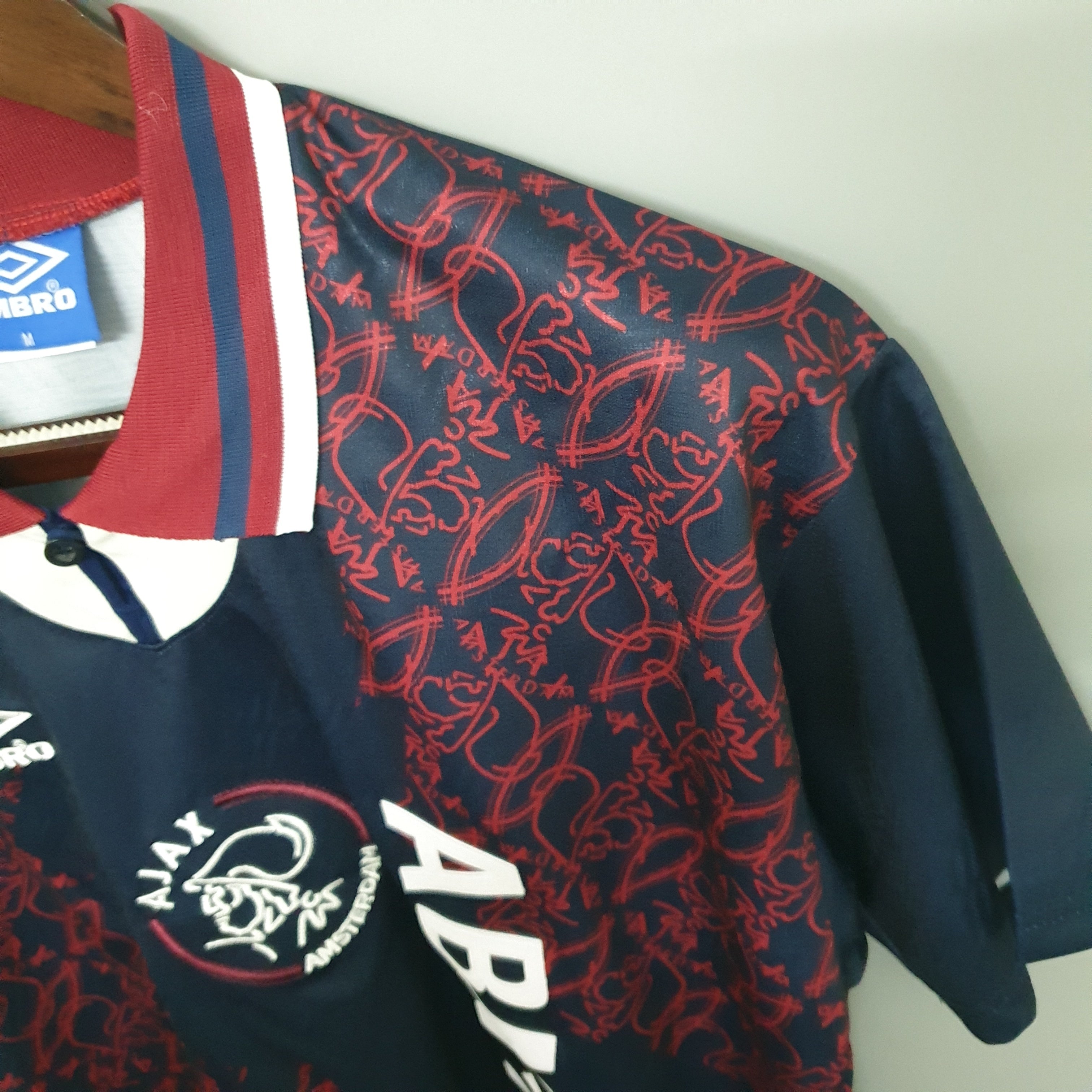 1990s Ajax Retro Football Shirt | Navy Red Home