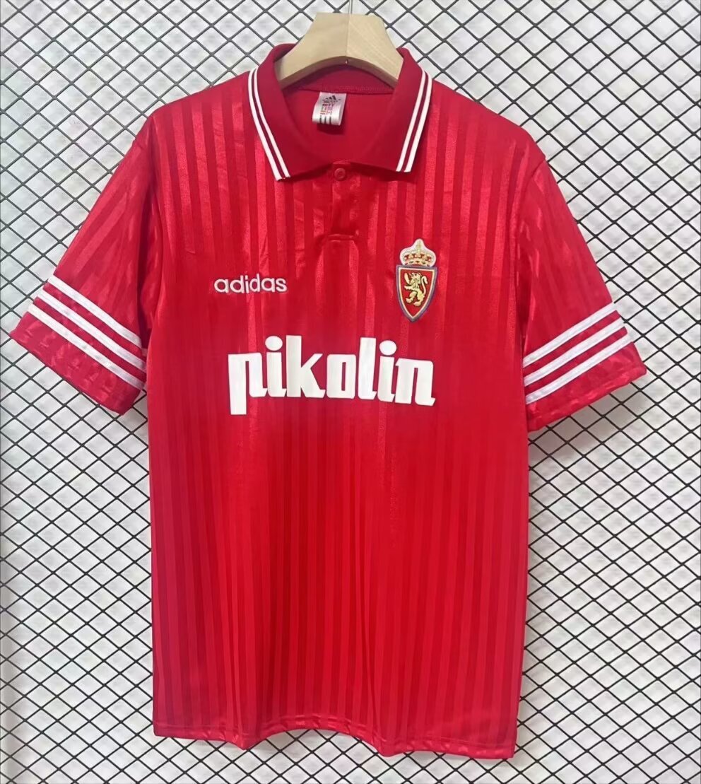 1990s Real Zaragoza Retro Football Shirt | Red White Home