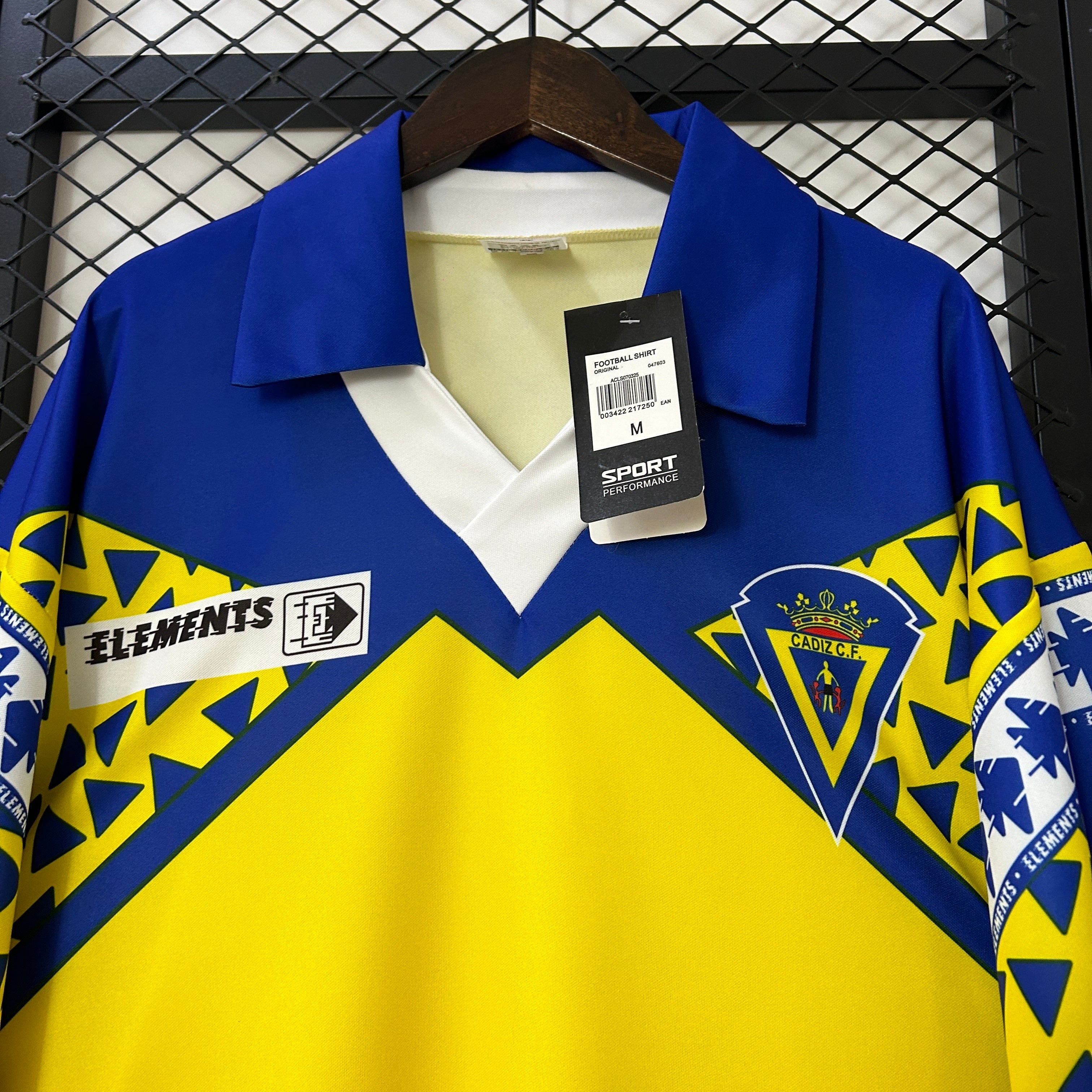 1990s Cadiz Retro Football Shirt | Yellow Blue Home