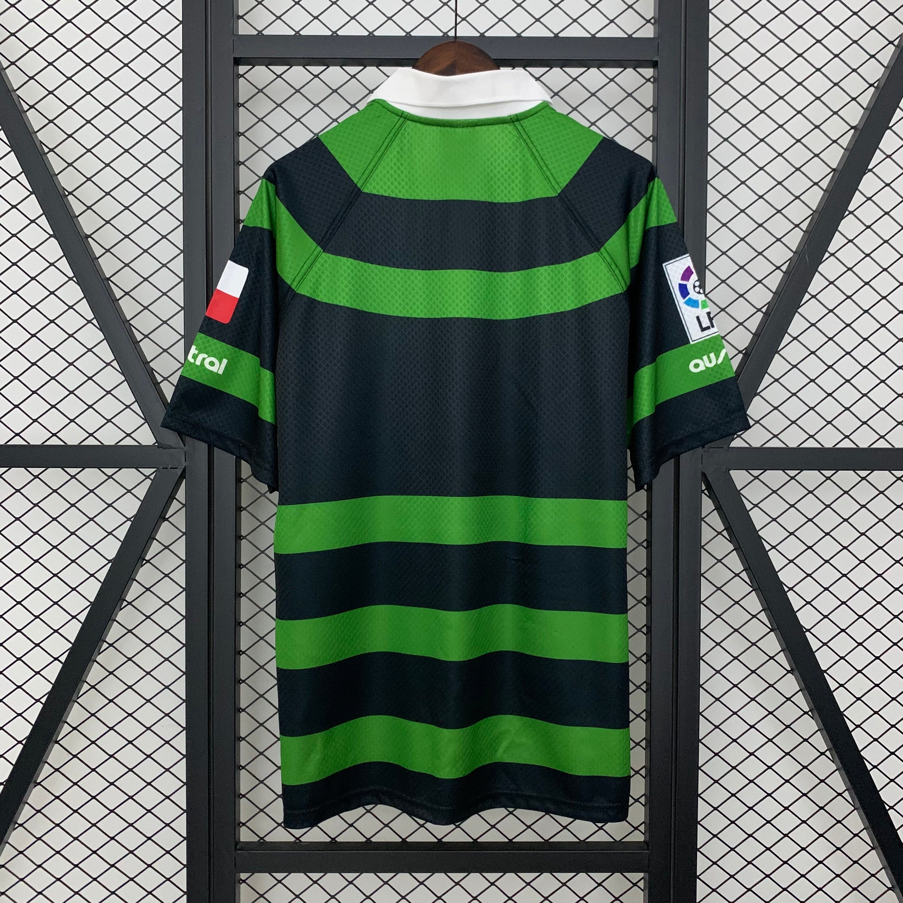 1990s Racing Santander Retro Football Shirt | Green Black Home