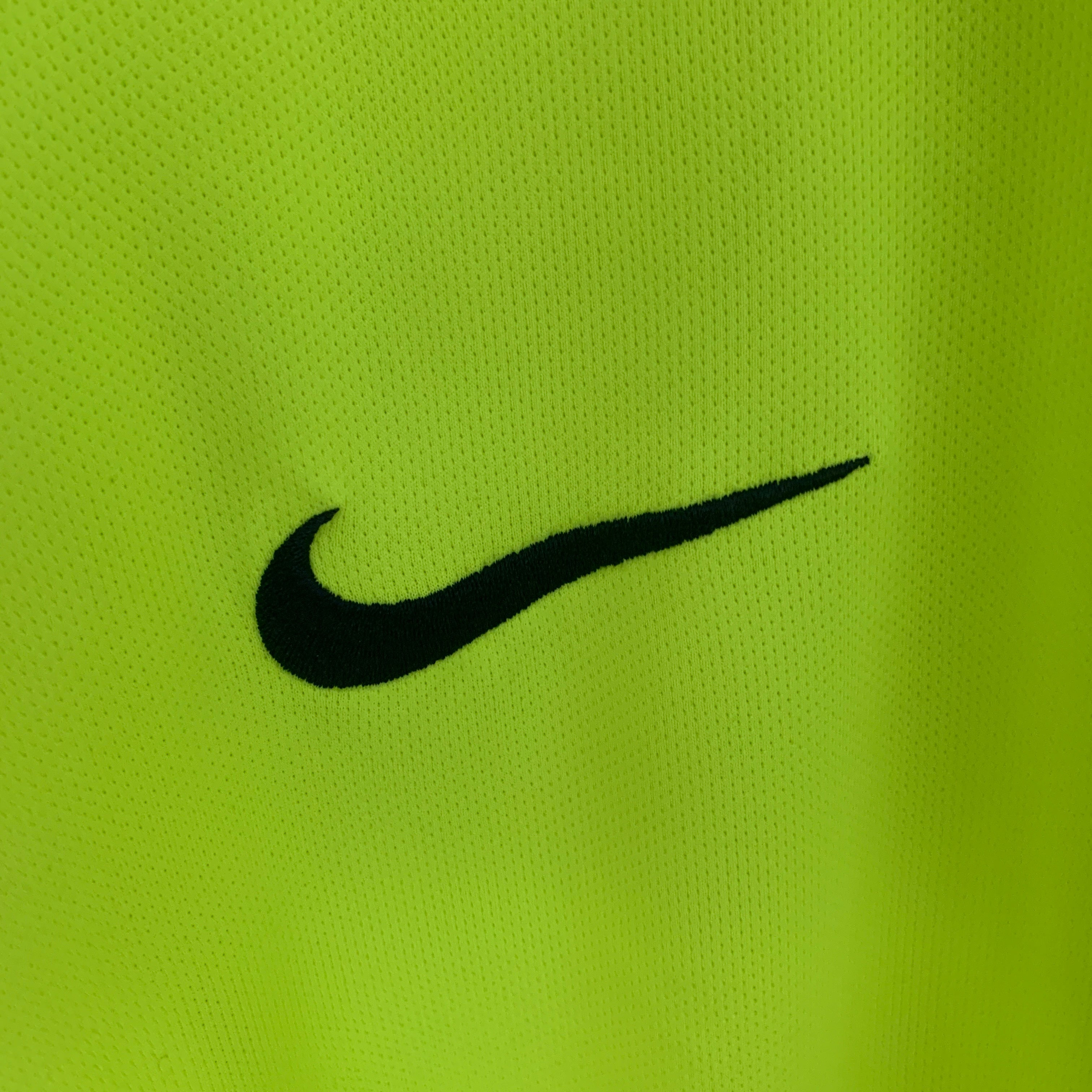 2010s Barcelona Retro Football Shirt | Neon Yellow Black Third