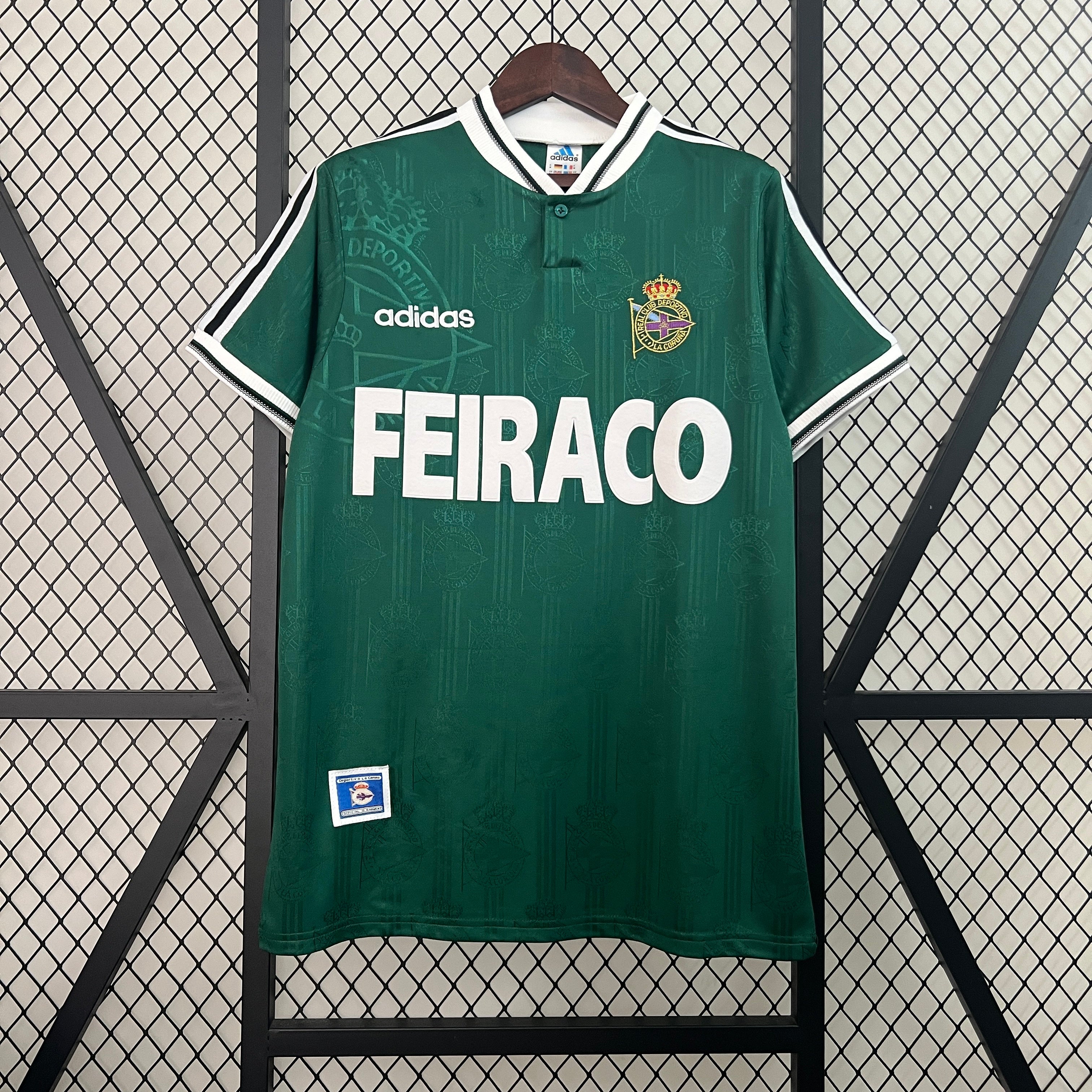 1990s Deportivo La Coruna Retro Football Shirt | Green White Home