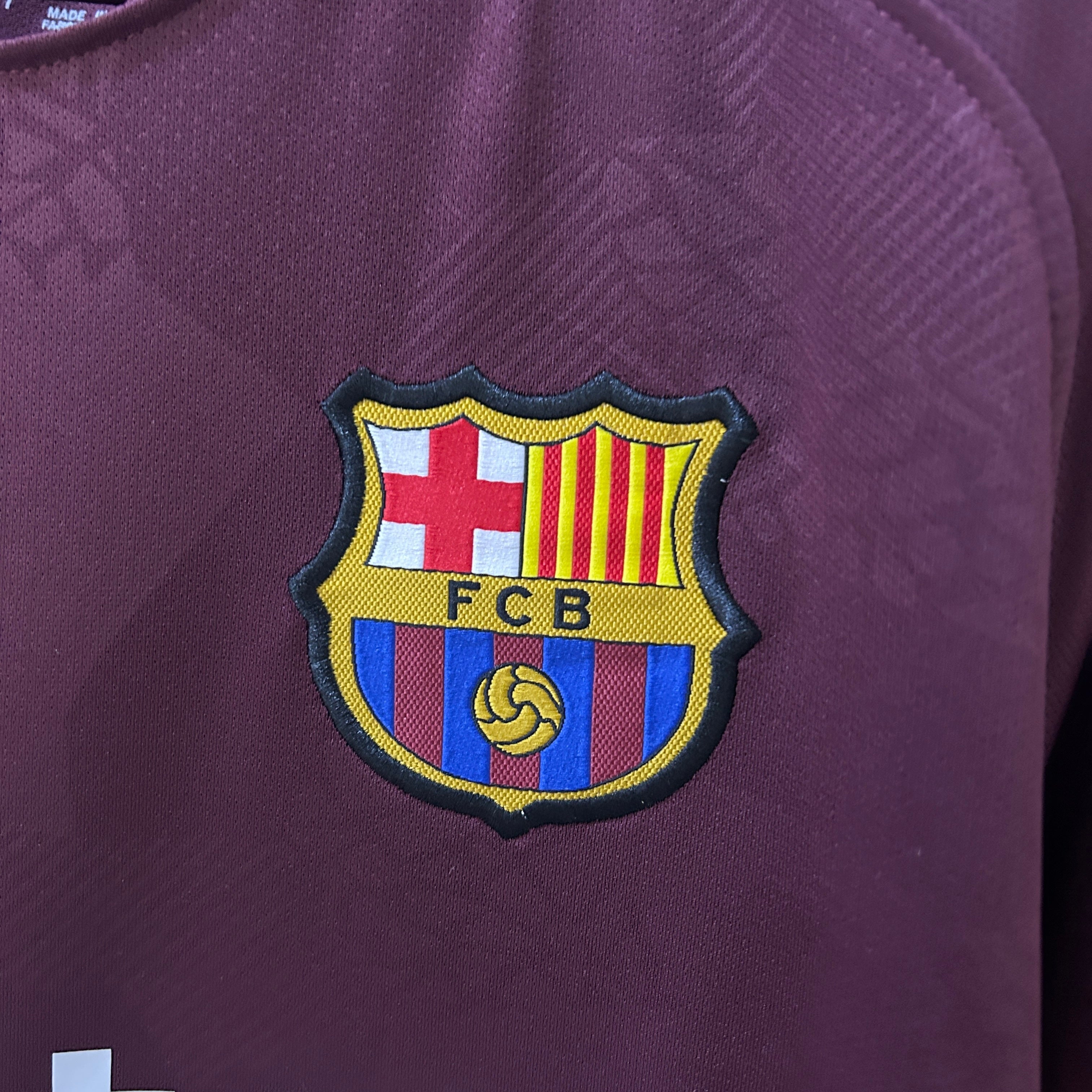 2020s Barcelona Retro Football Shirt | Maroon Orange Home