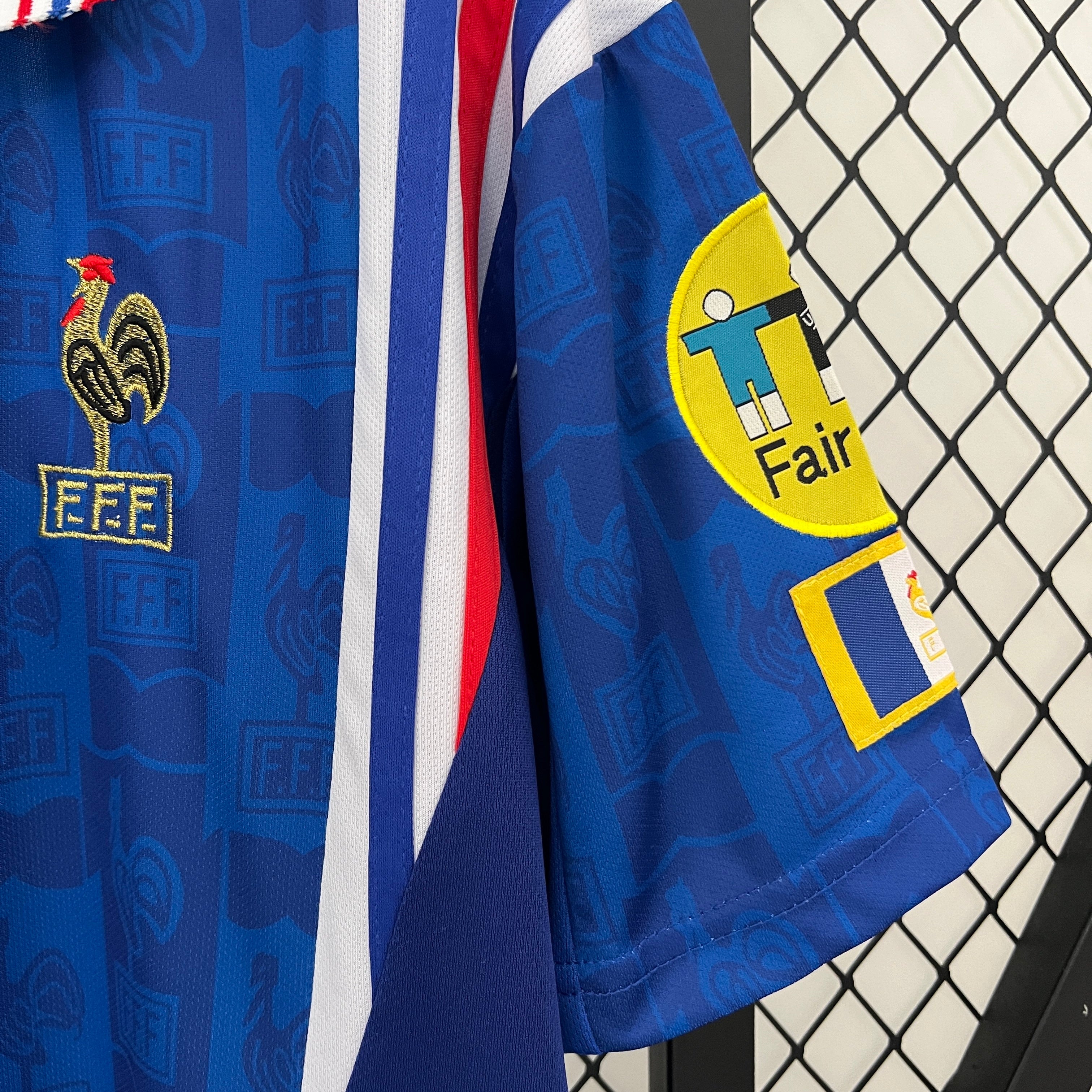 1990s France Retro Football Shirt | Blue White Home