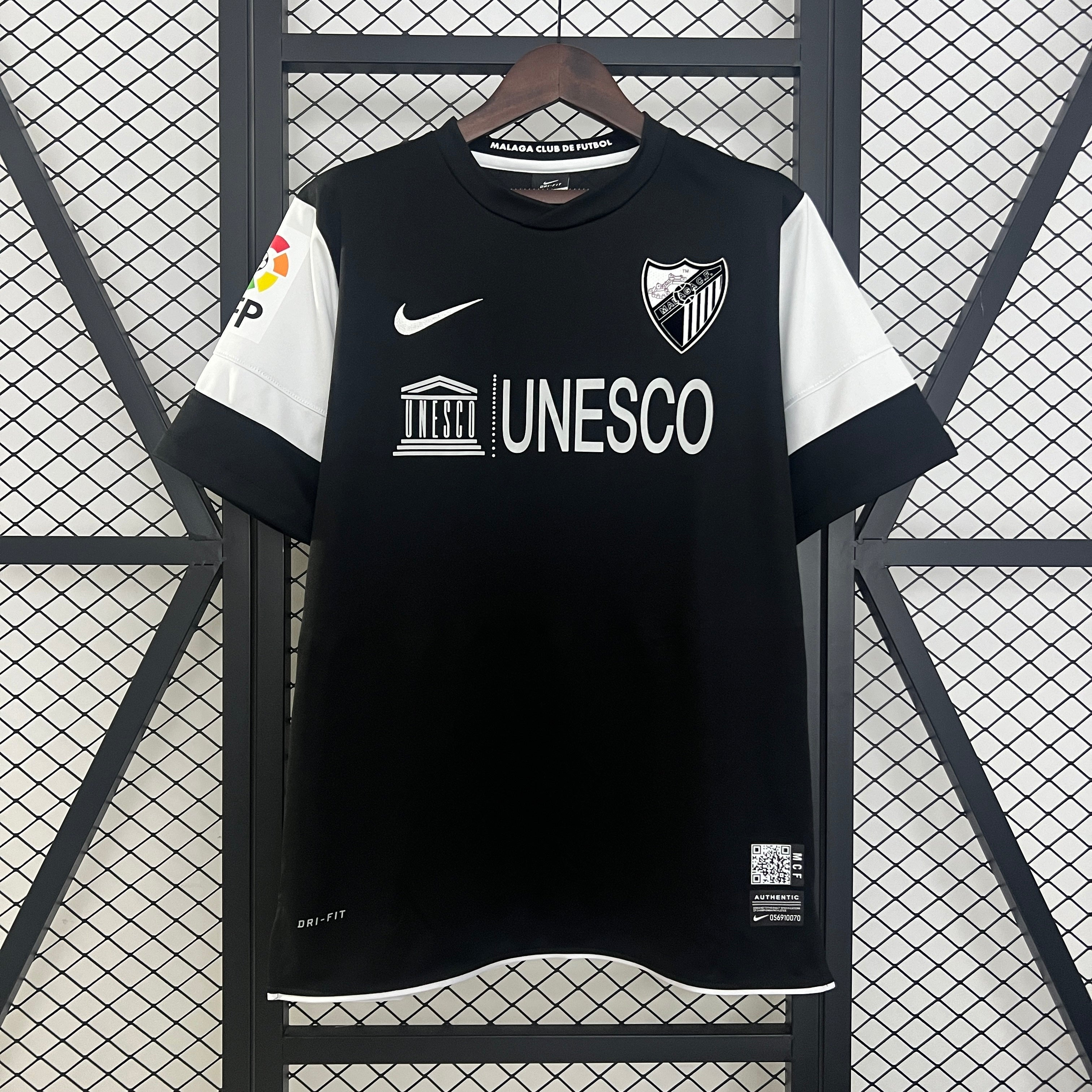 2020s Malaga Retro Football Shirt | Black White Home