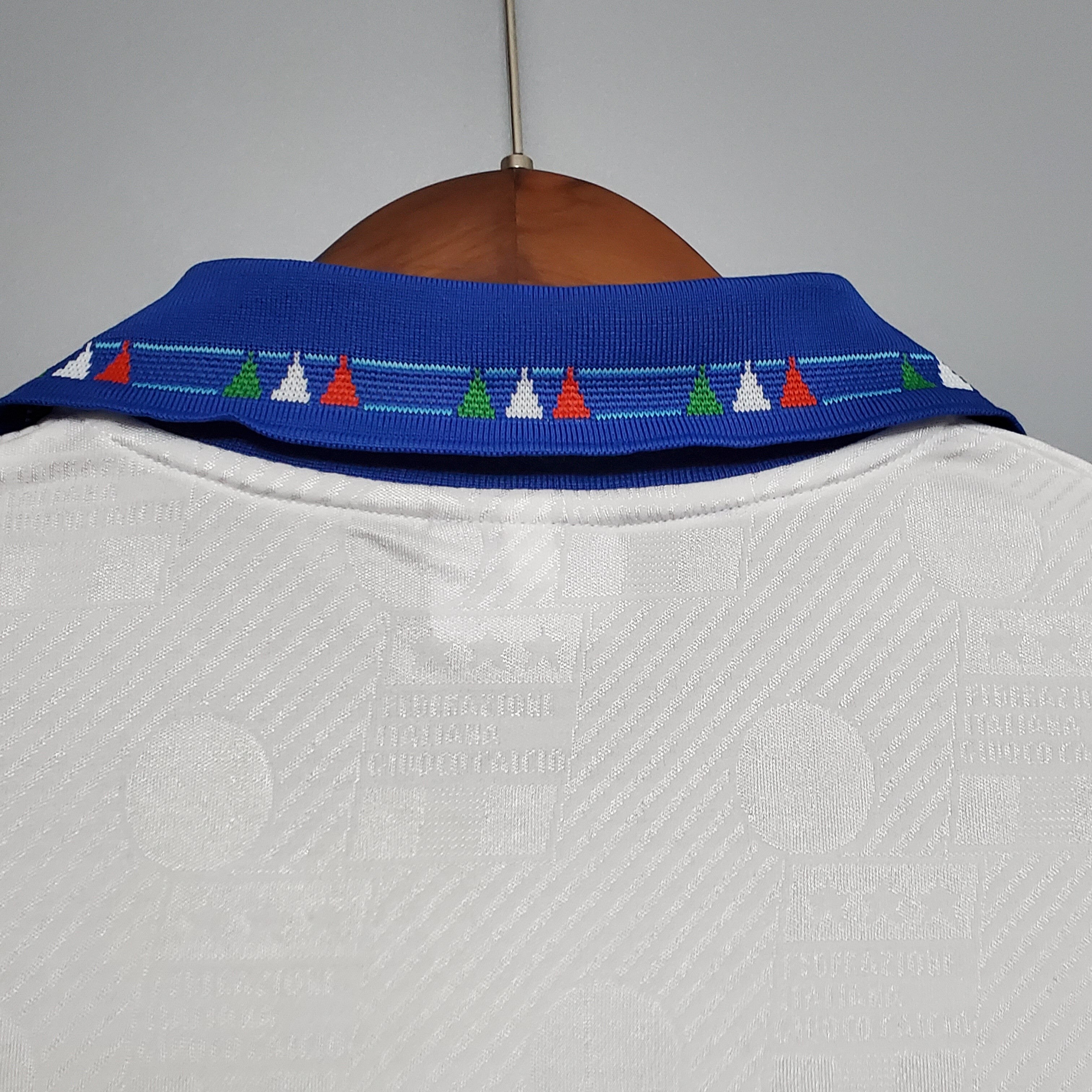 1990s Italy Retro Football Shirt | White Blue Home