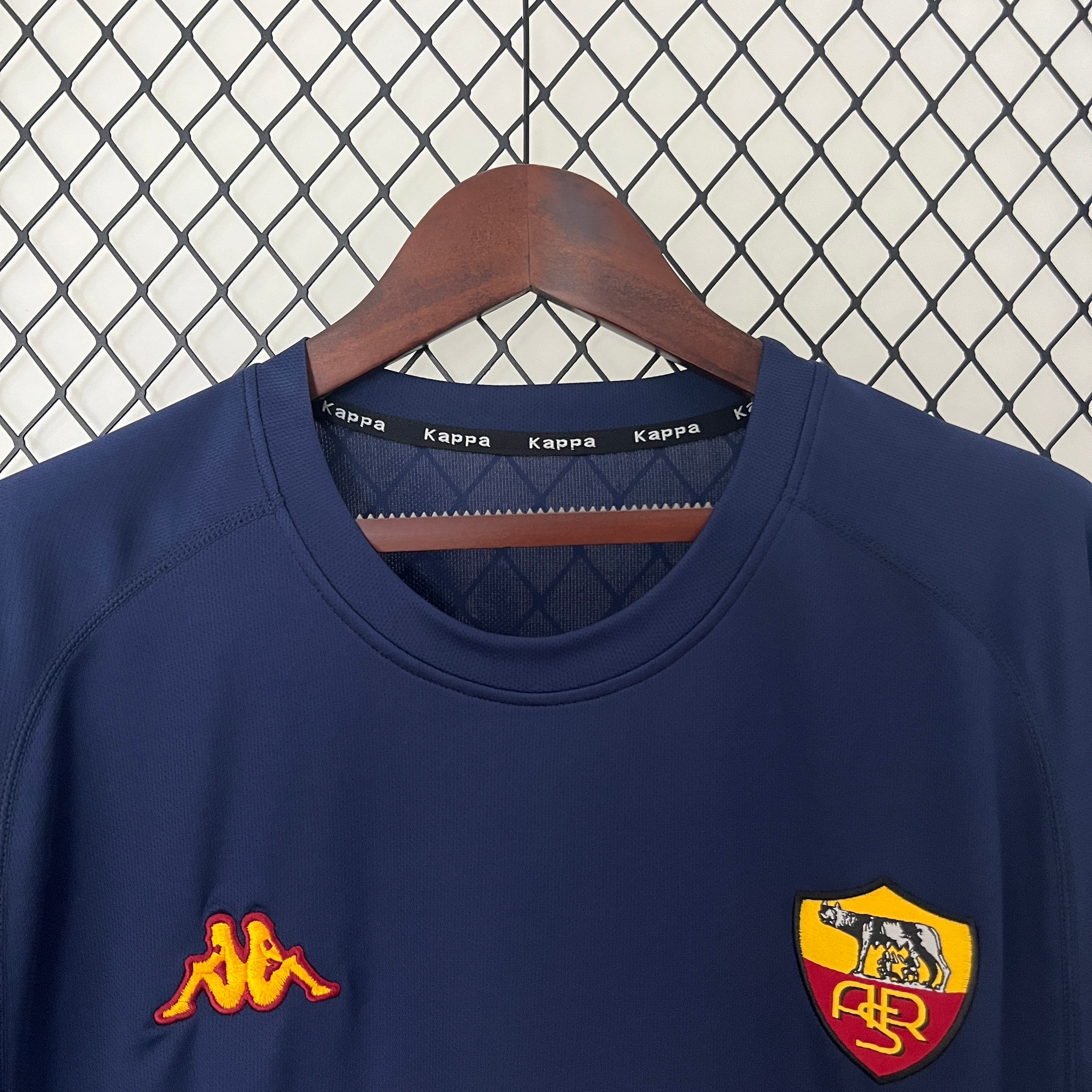 1990s AS Roma Retro Football Shirt | Navy Yellow Home