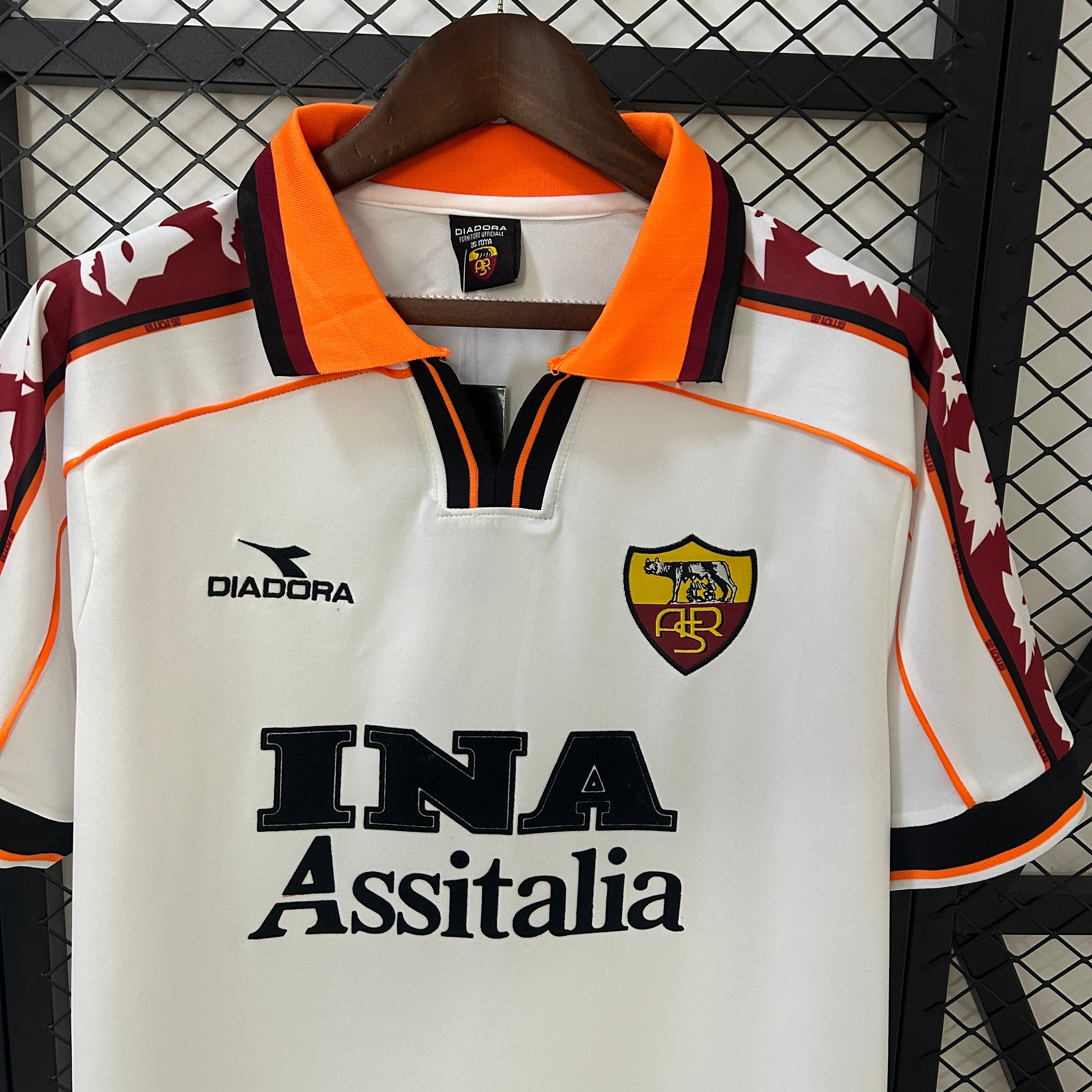 1990s AS Roma Retro Football Shirt | White Burgundy Home