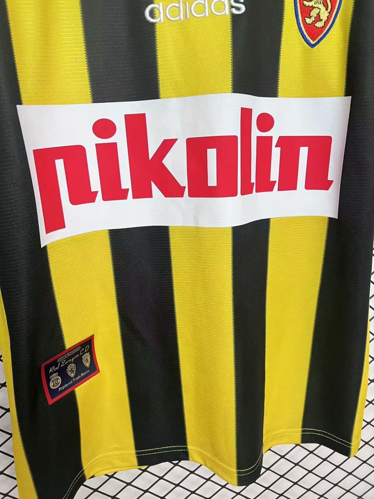 1990s Real Zaragoza Retro Football Shirt | Yellow Black Home