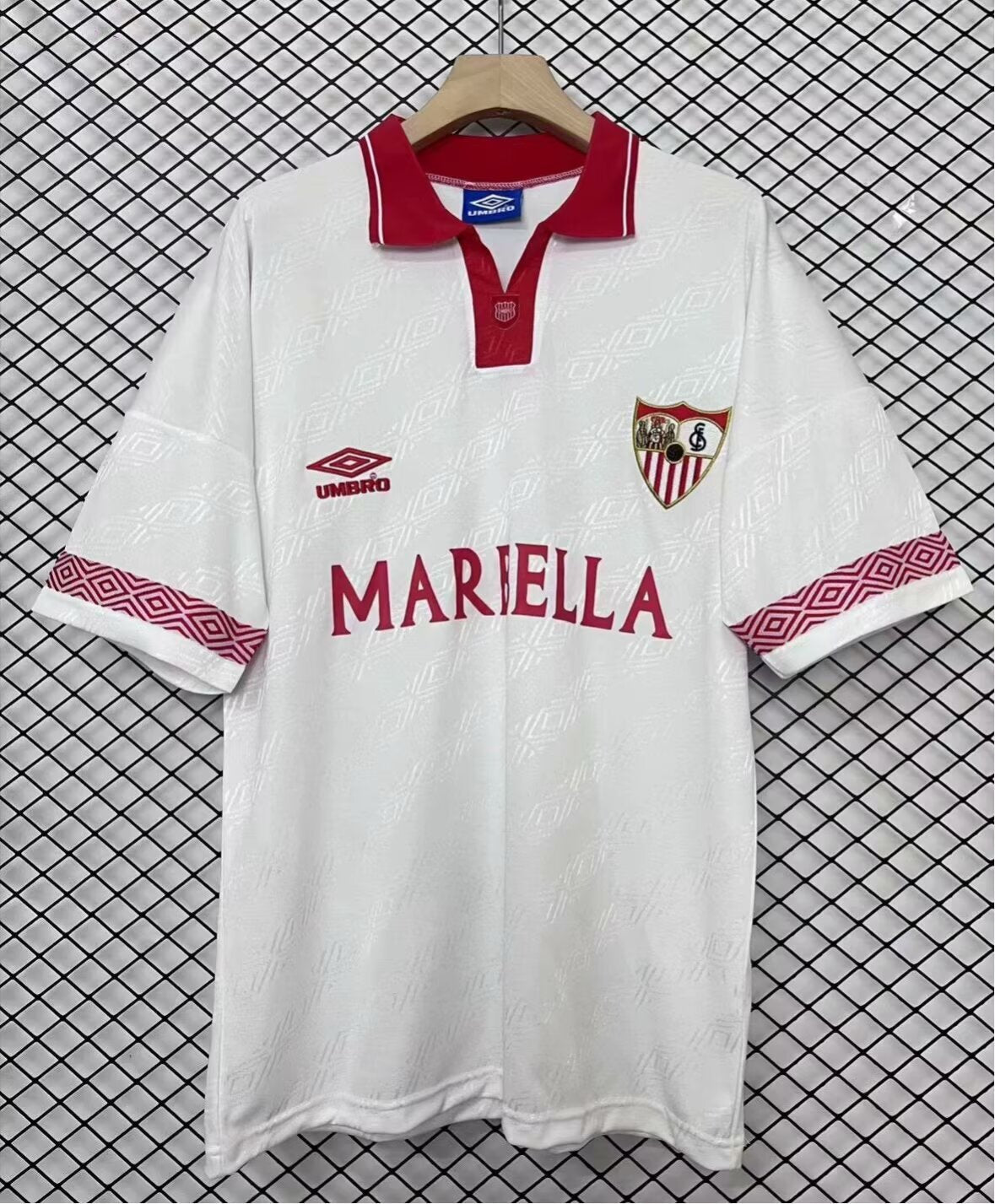 1990s Sevilla Retro Football Shirt | White Red Home