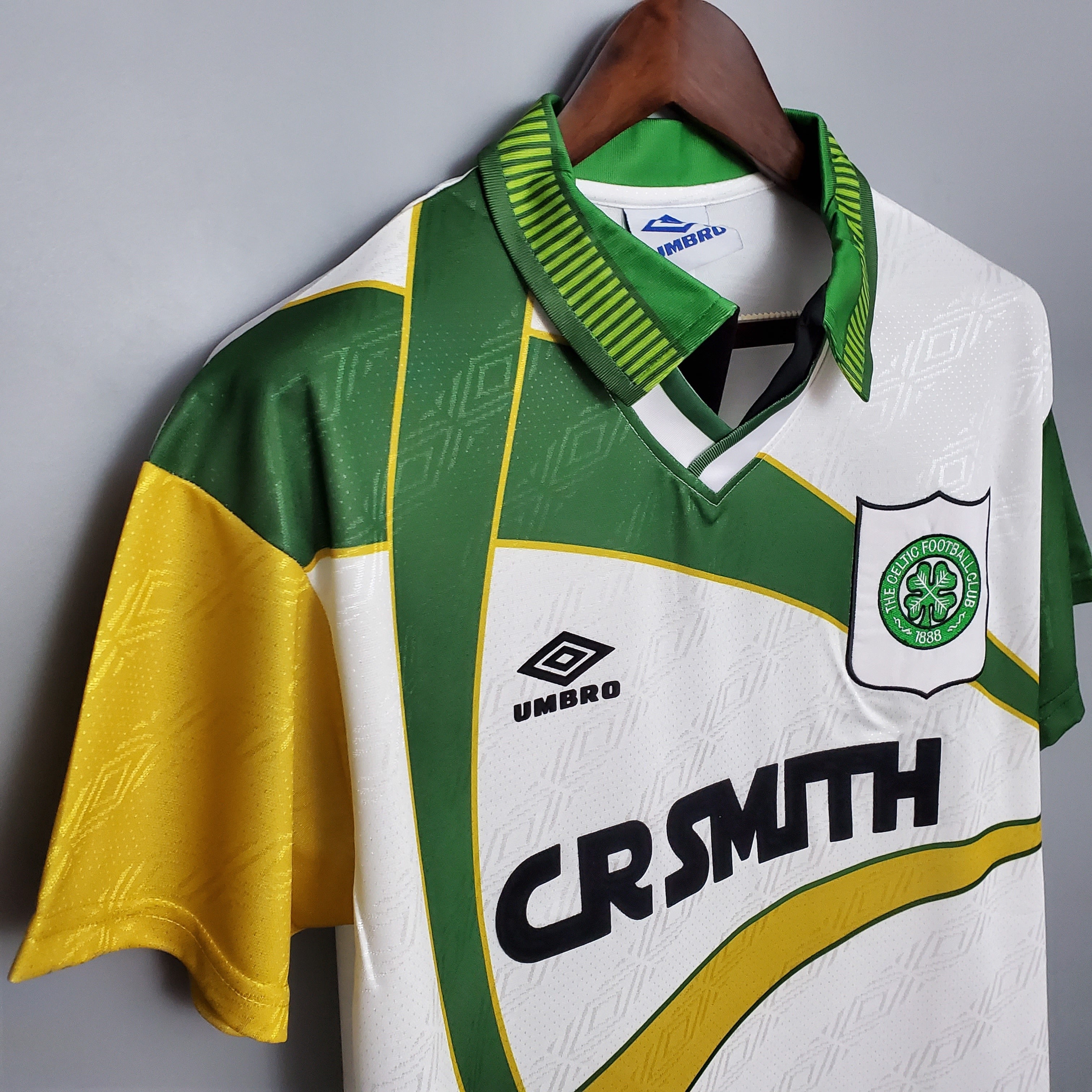 1990s Celtic Retro Football Shirt | Green Yellow Home