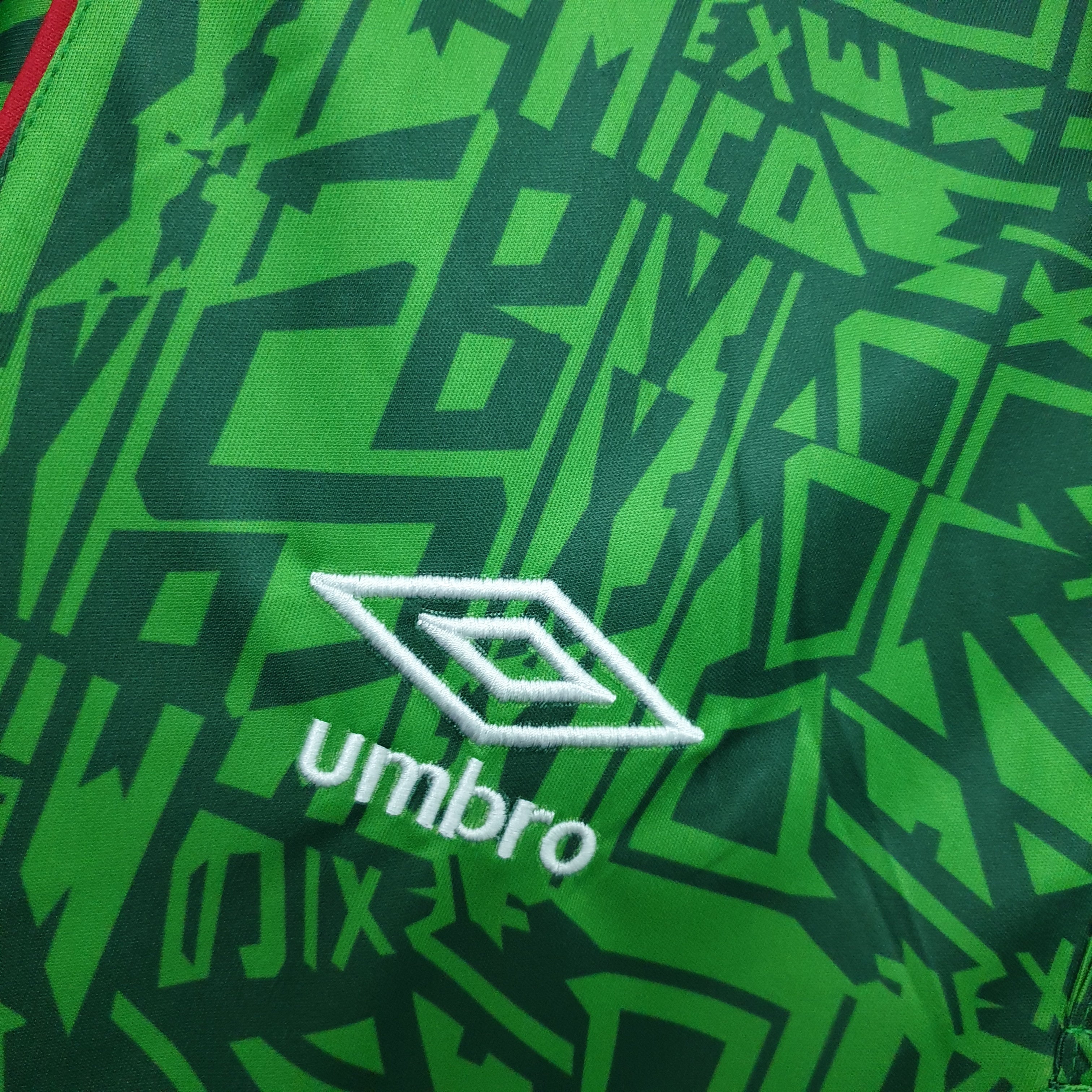 1990s Mexico Retro Football Shirt | Green White Home