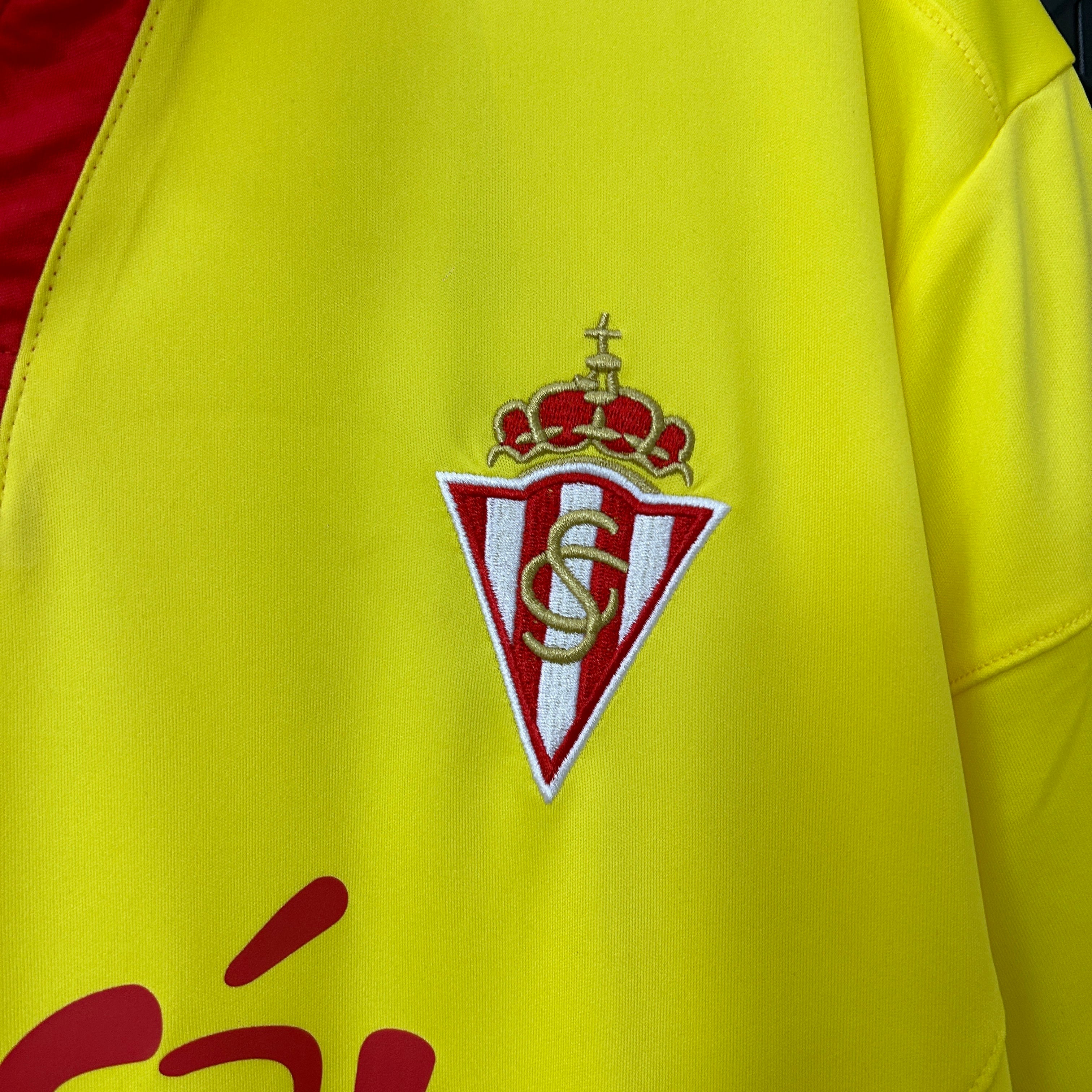 1990s Sporting Gijon Retro Football Shirt | Yellow Red Home