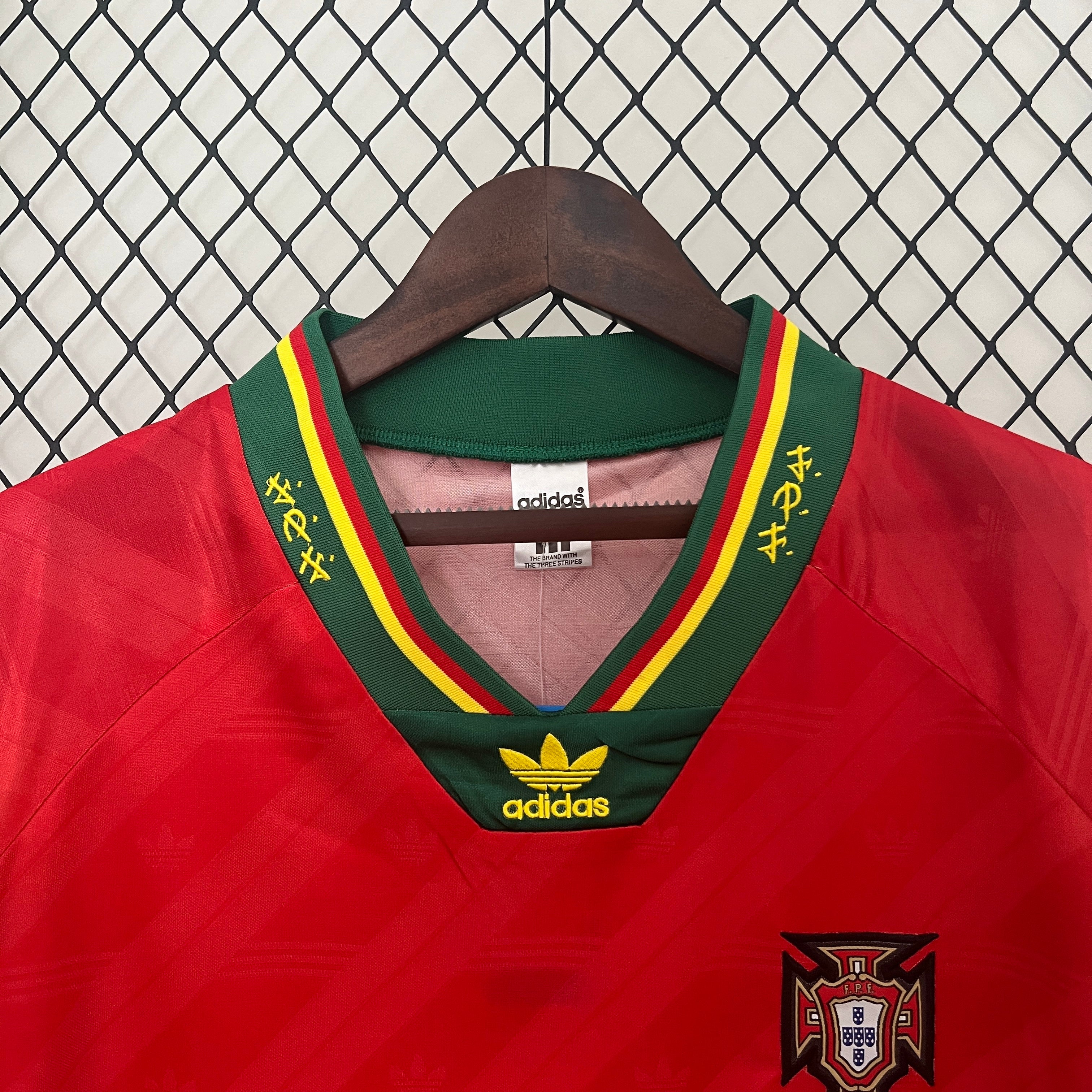 1990s Portugal Retro Football Shirt | Red Green Home