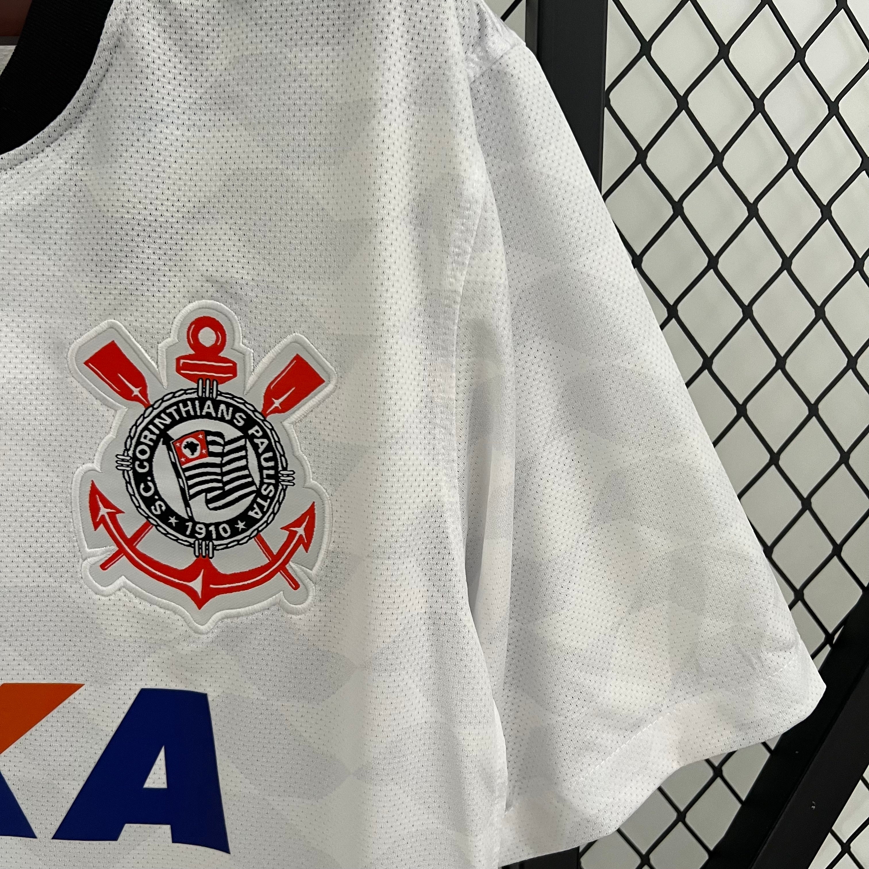 2010s Corinthians Retro Football Shirt | White Black Home
