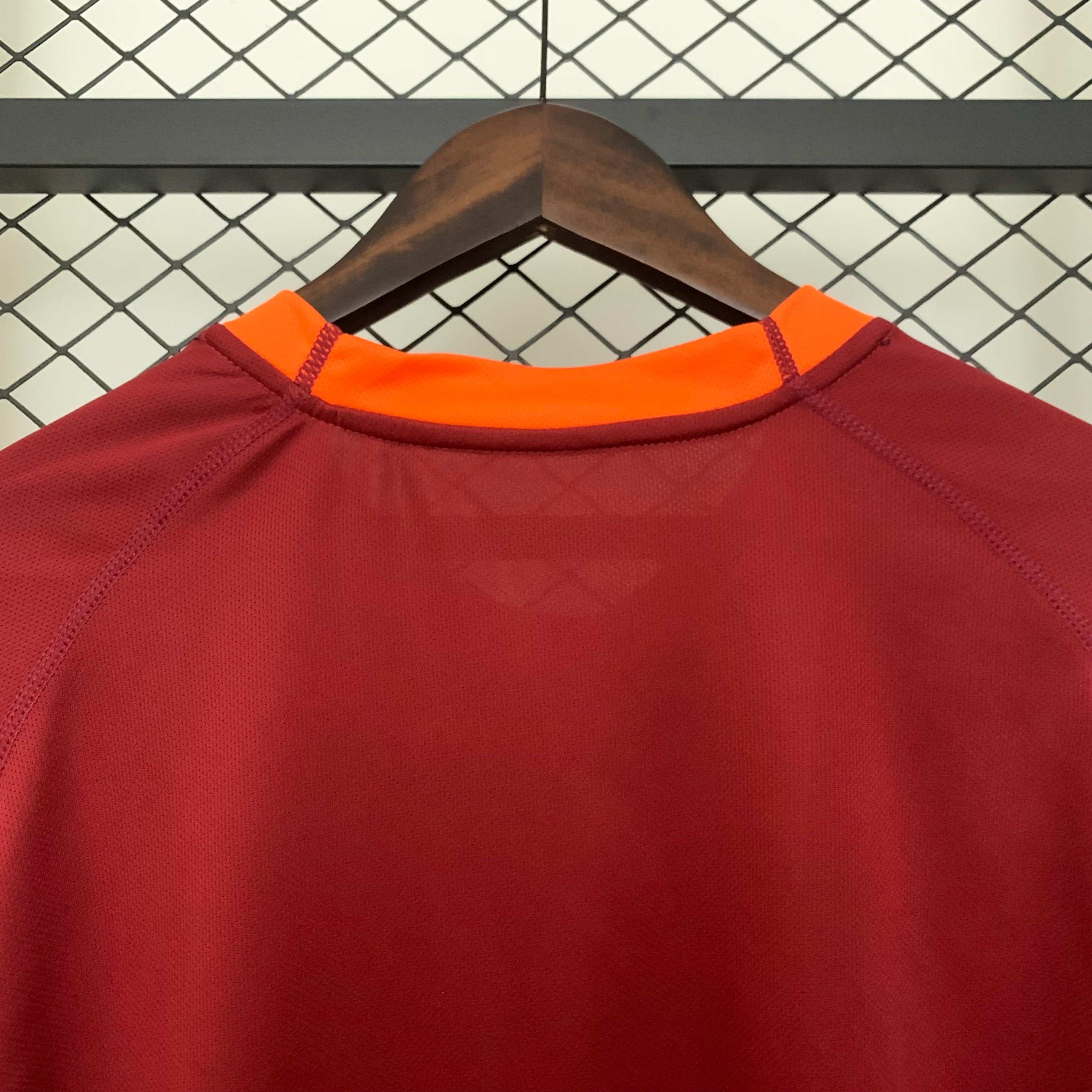 1990s AS Roma Retro Football Shirt | Maroon Orange Home