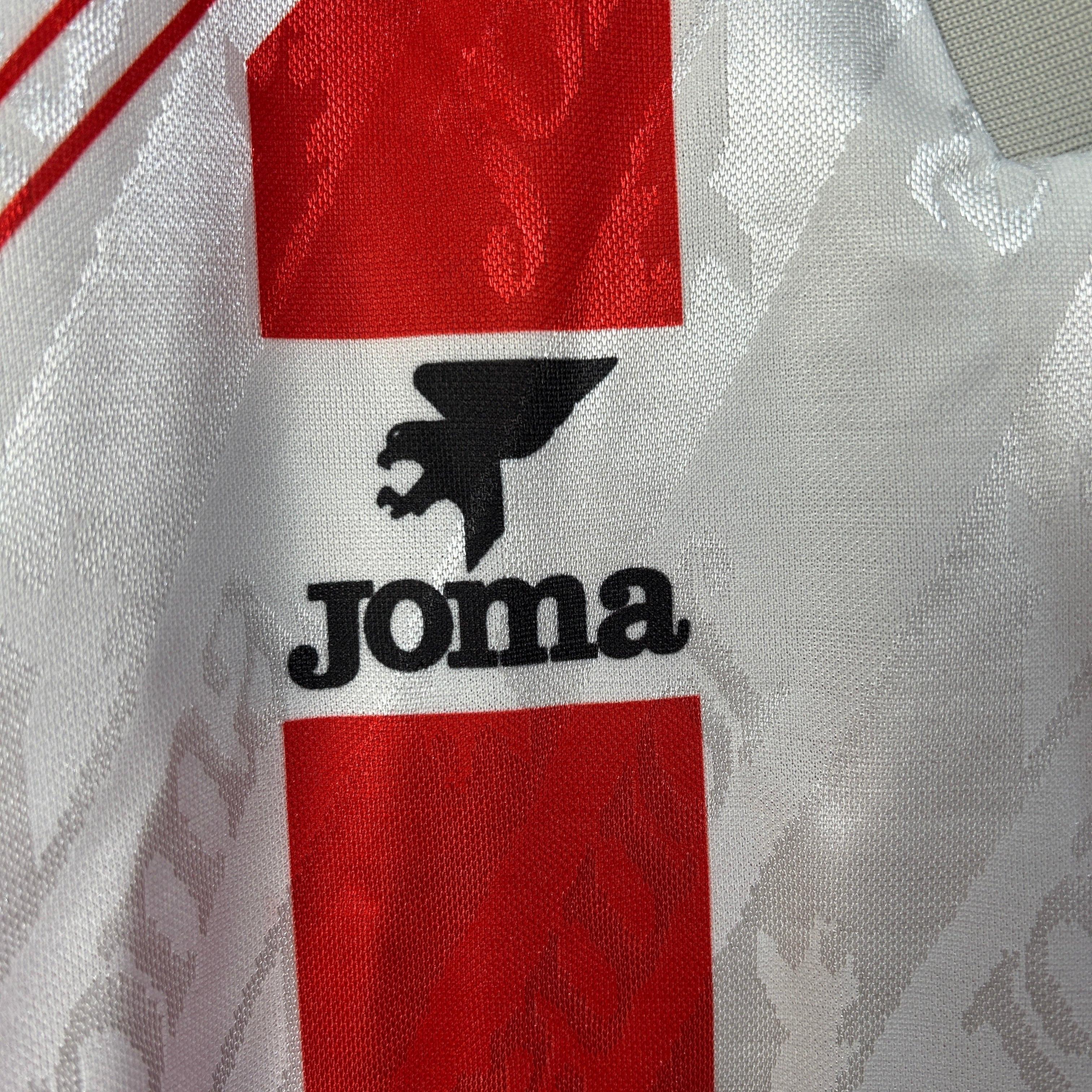 1990s Sporting Gijon Retro Football Shirt | Red White Home