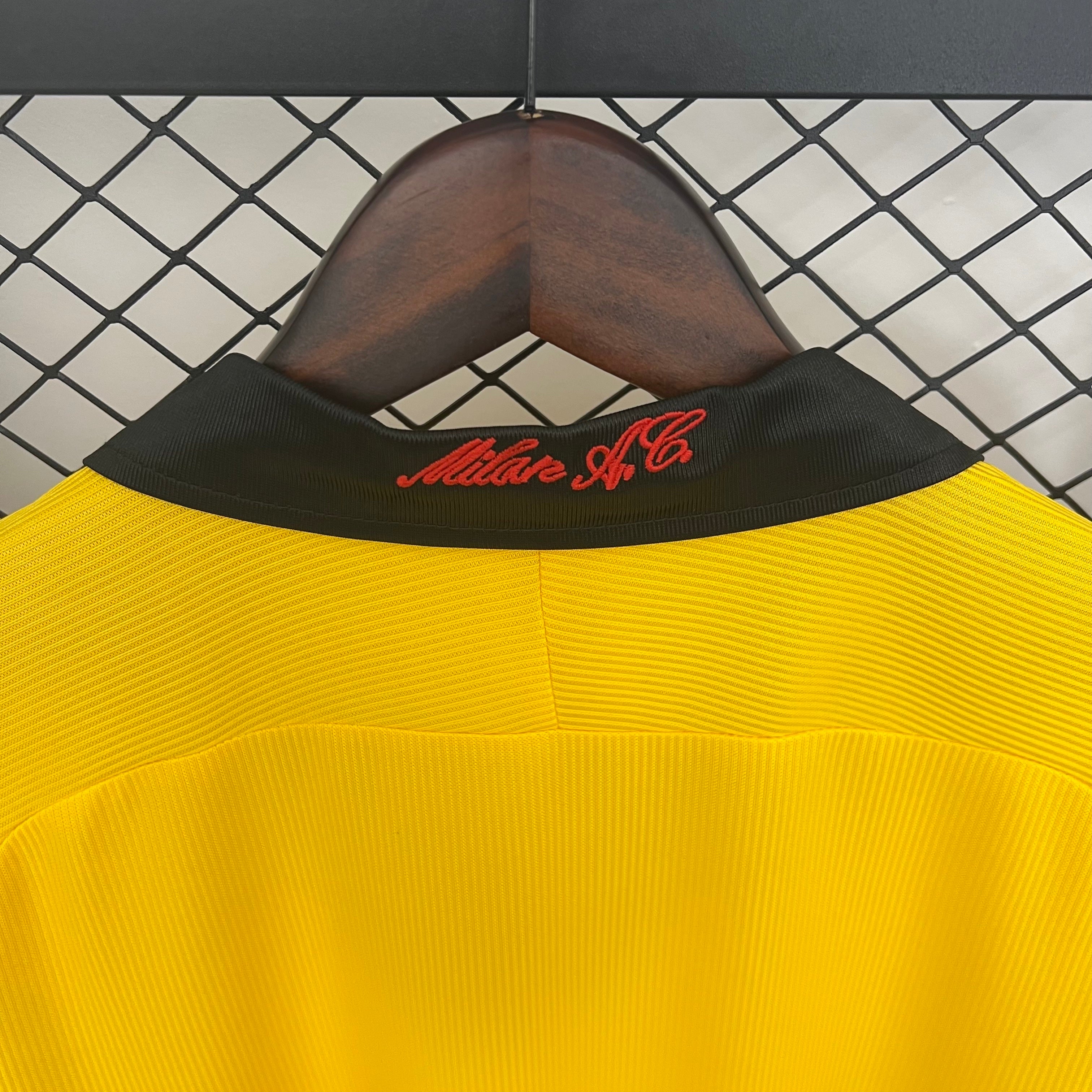 1990s AC Milan Retro Football Shirt | Yellow Black Home