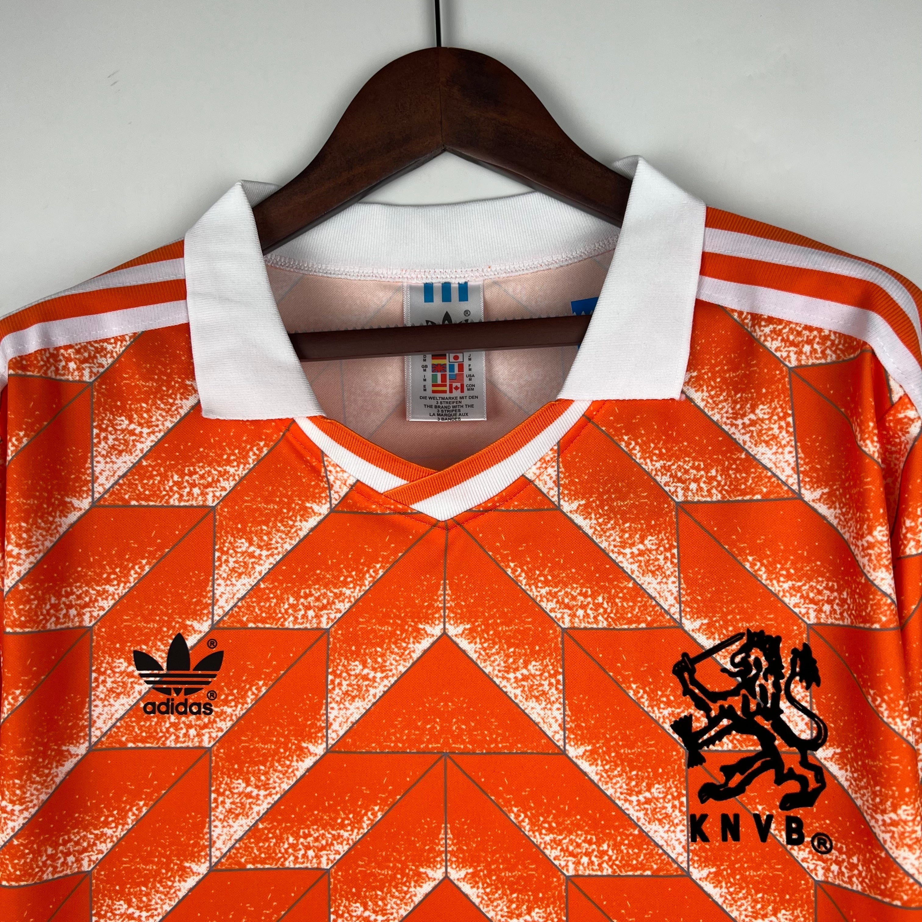 1980s Netherlands Retro Football Shirt | Orange White Home