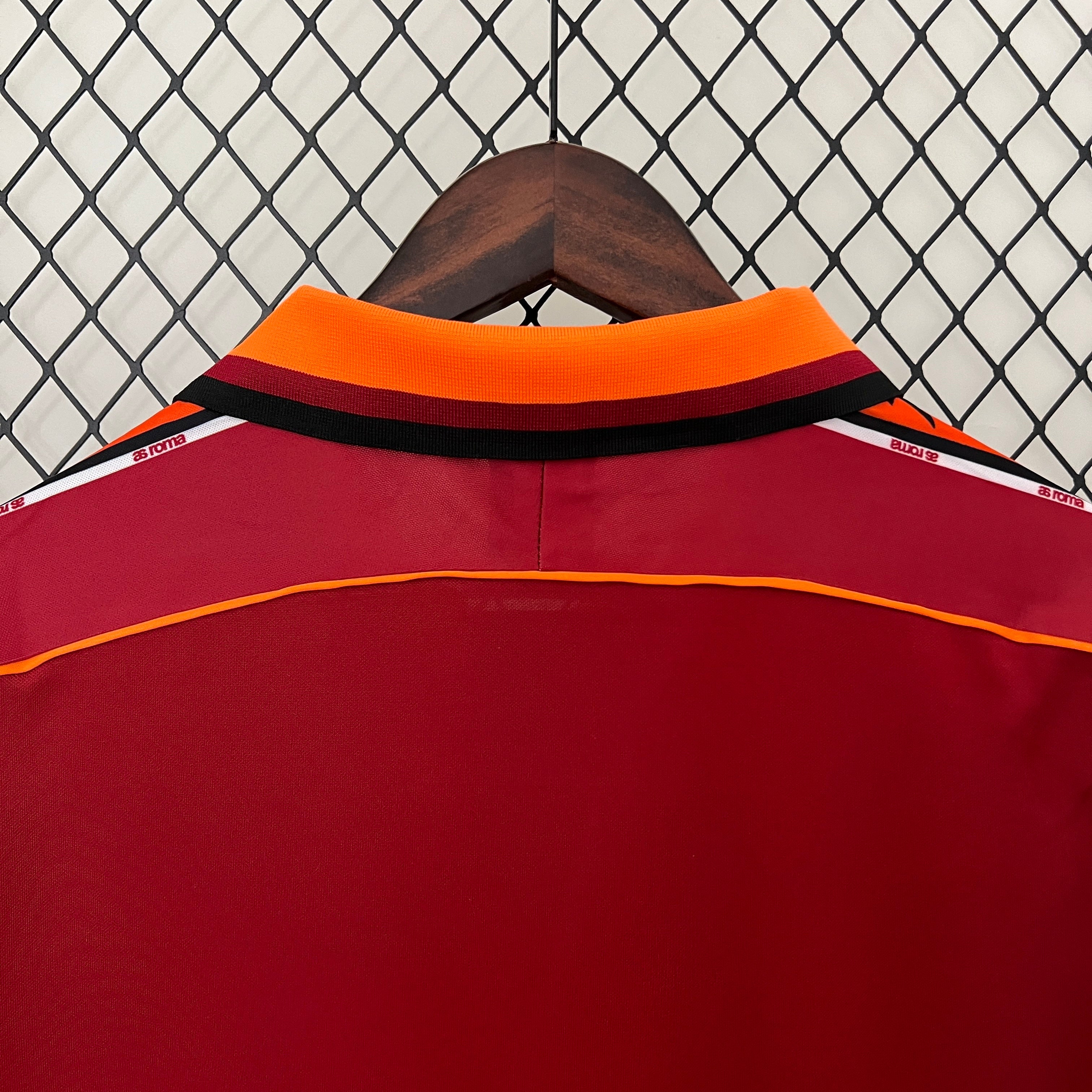 1990s AS Roma Retro Football Shirt | Red Orange Home
