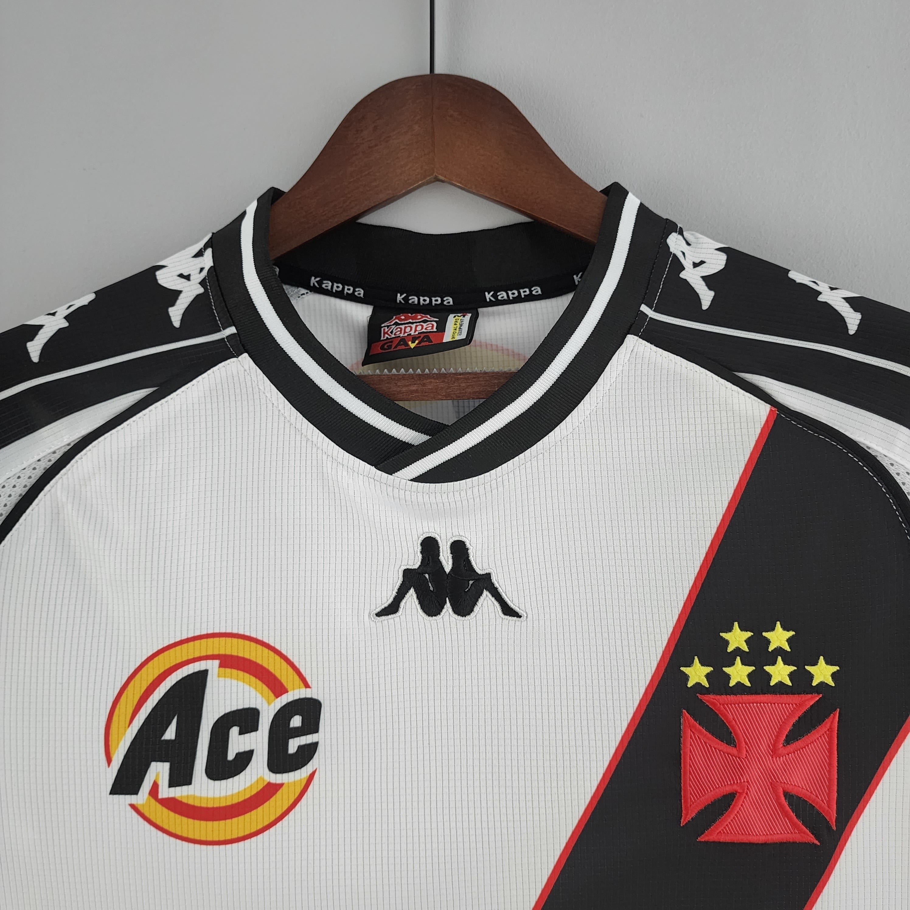 1990s Vasco Da Gama Retro Football Shirt | White Black Home