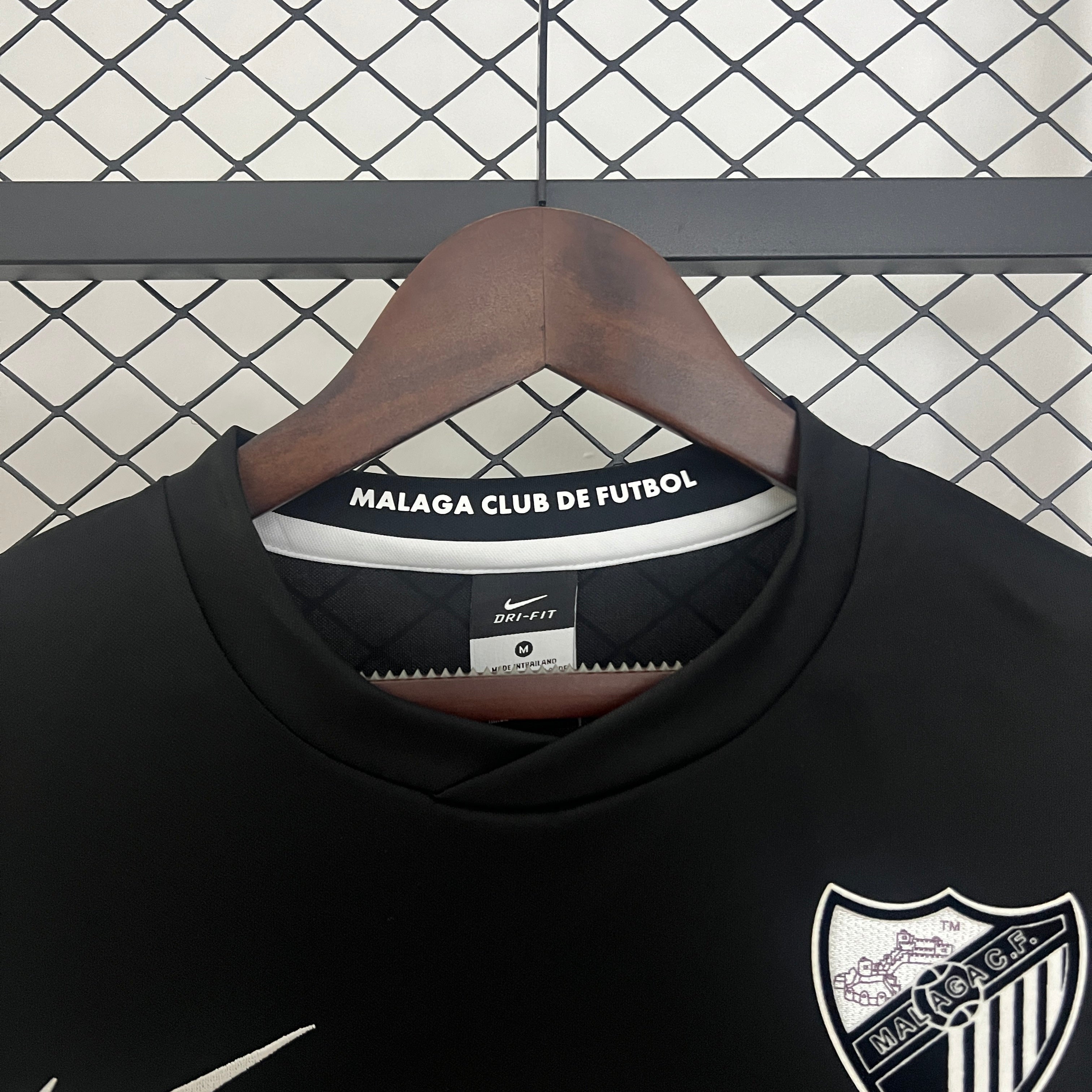 2020s Malaga Retro Football Shirt | Black White Home