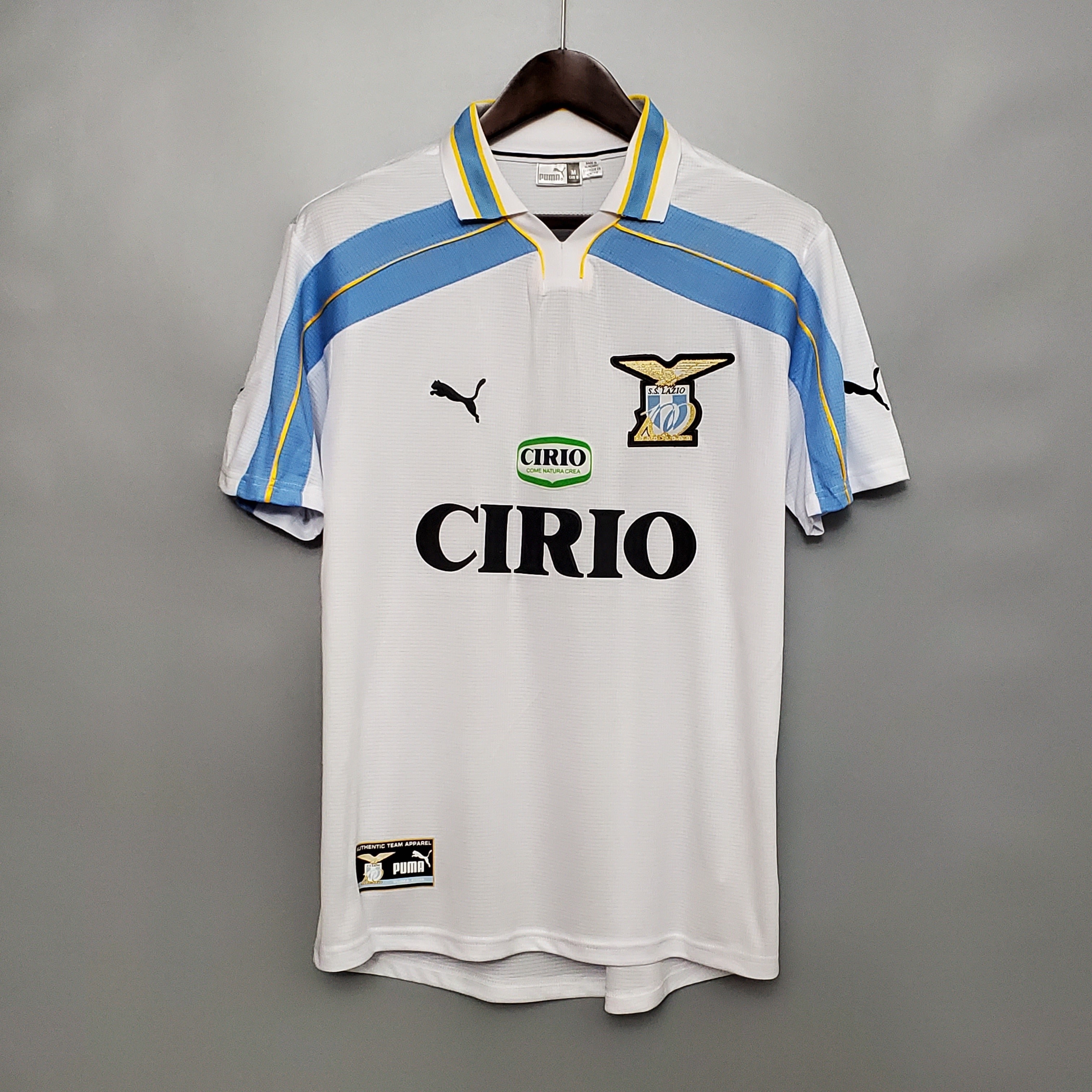 1990s Lazio Retro Football Shirt | White Sky Blue Home