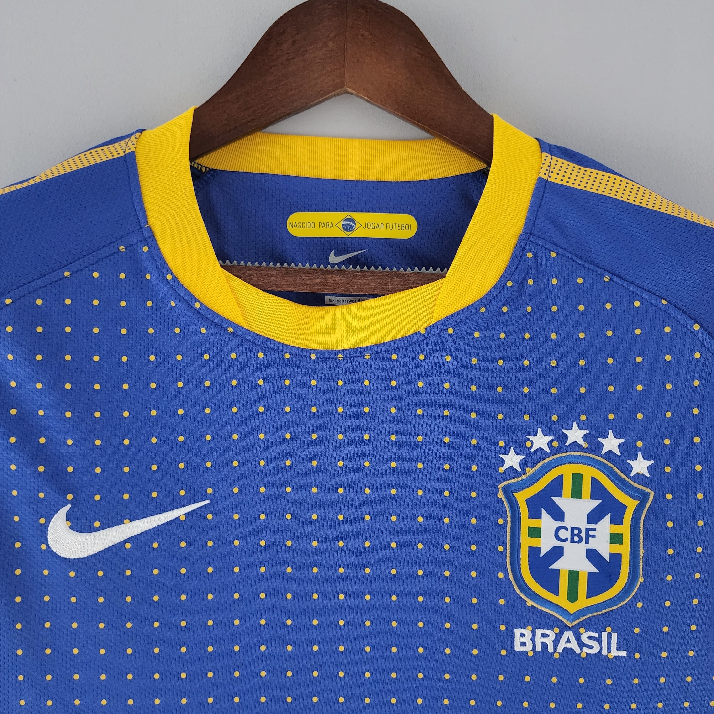 2010s Brazil Retro Football Shirt | Blue Yellow Home