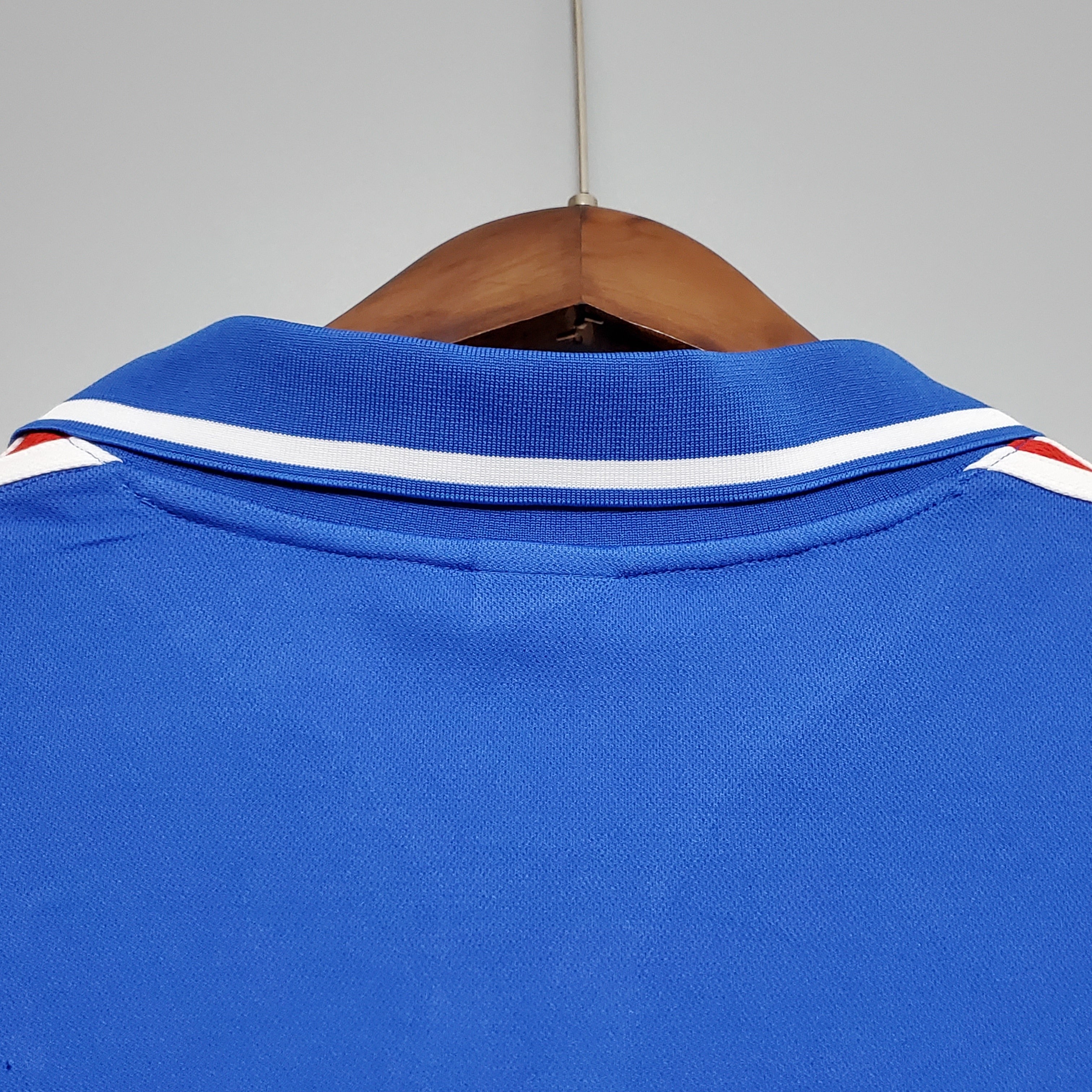 1990s France Retro Football Shirt | Blue Red Home