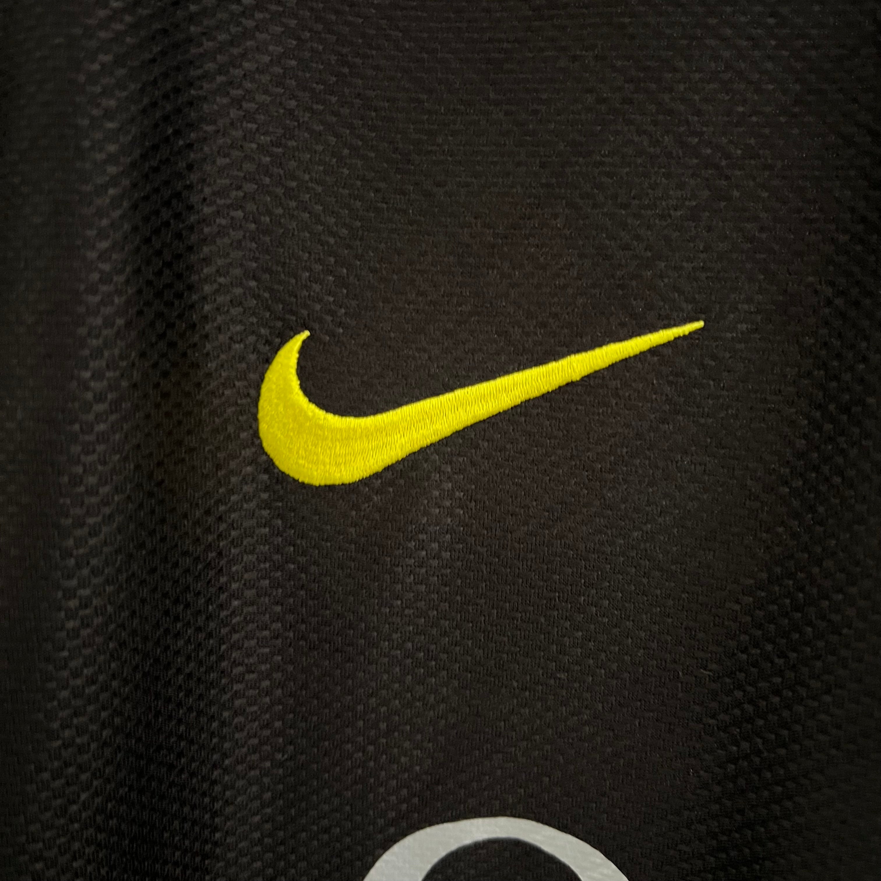 2010s Barcelona Retro Football Shirt | Black Yellow Home
