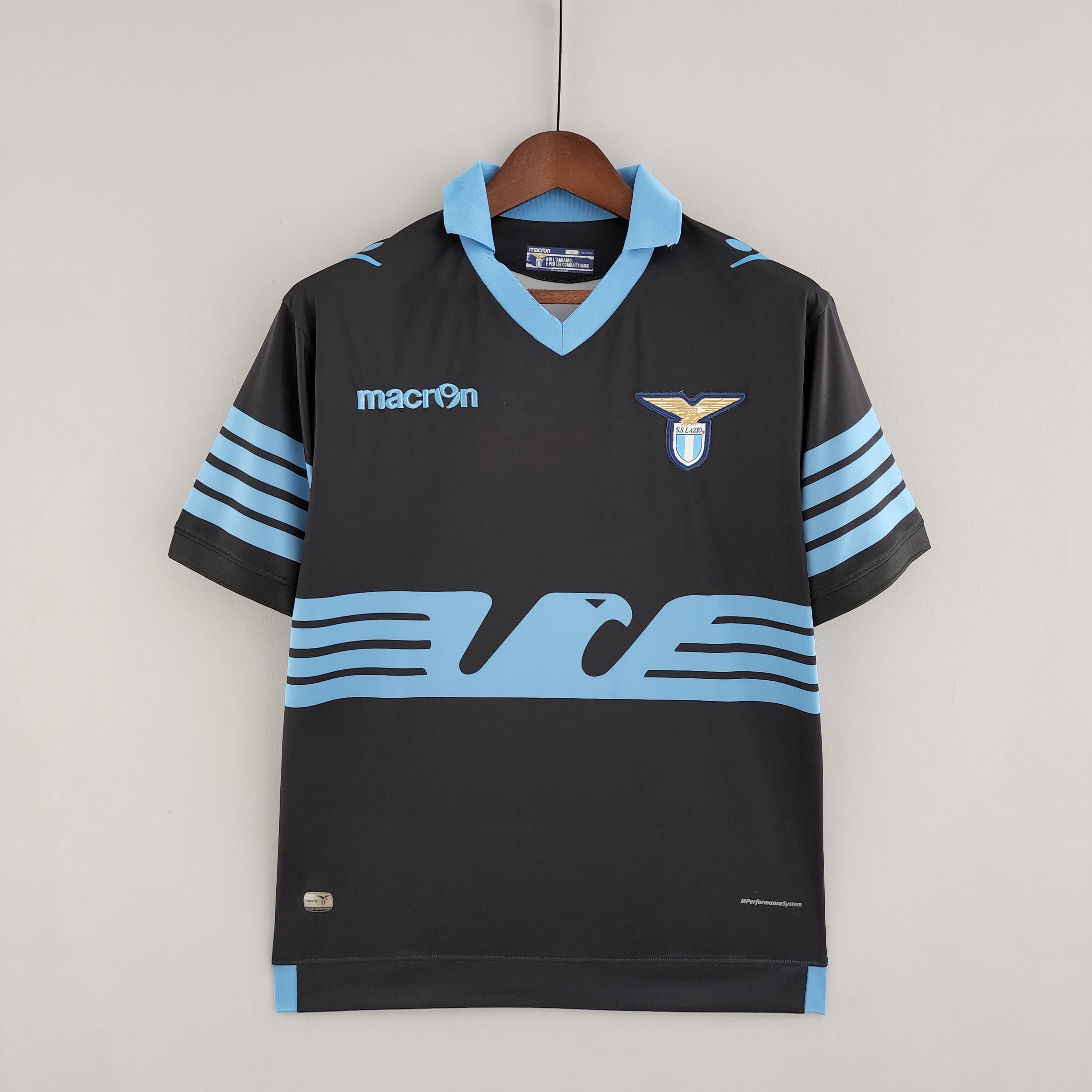 1990s Lazio Retro Football Shirt | Black Sky Blue Home
