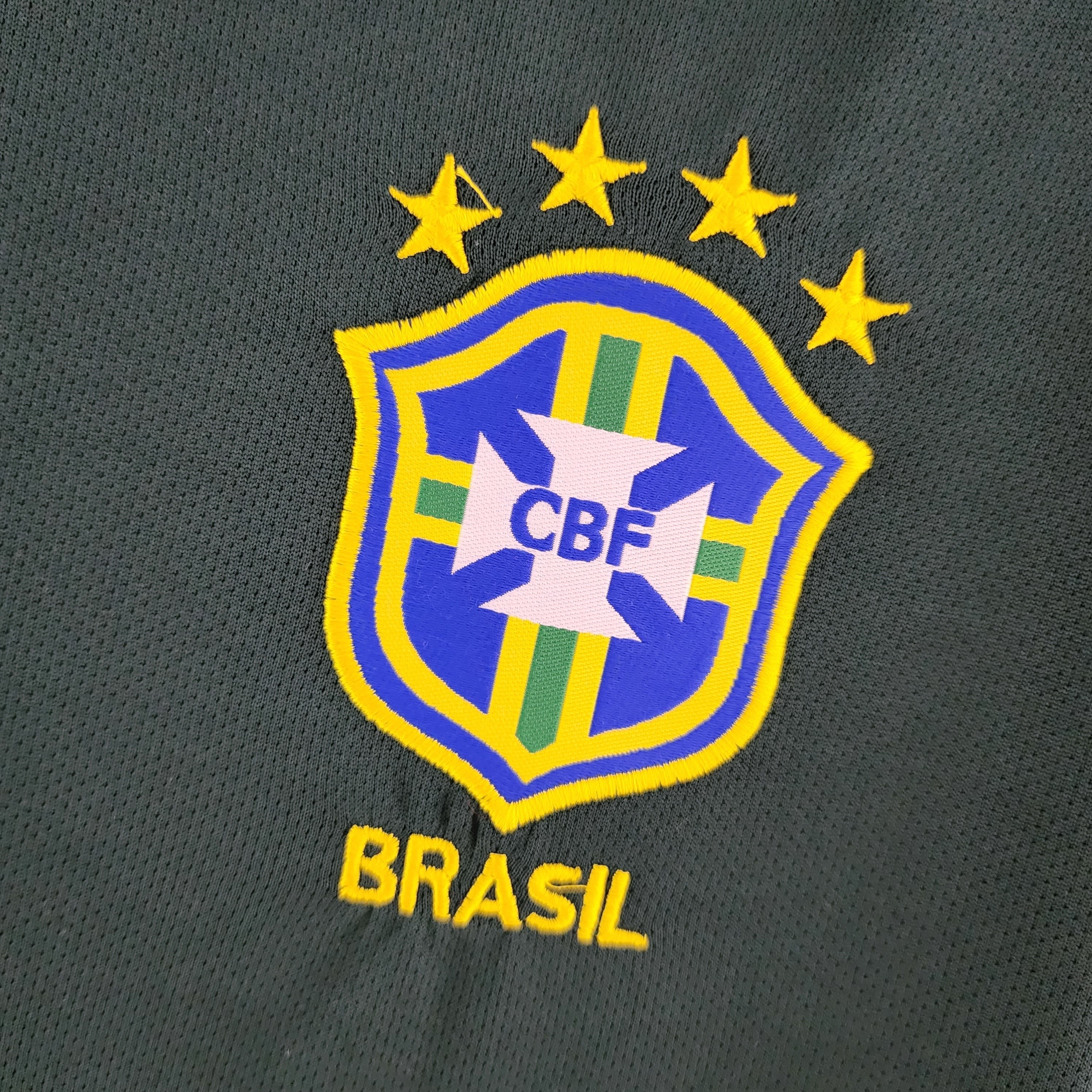 2000s Brazil Retro Football Shirt | Green Yellow Home