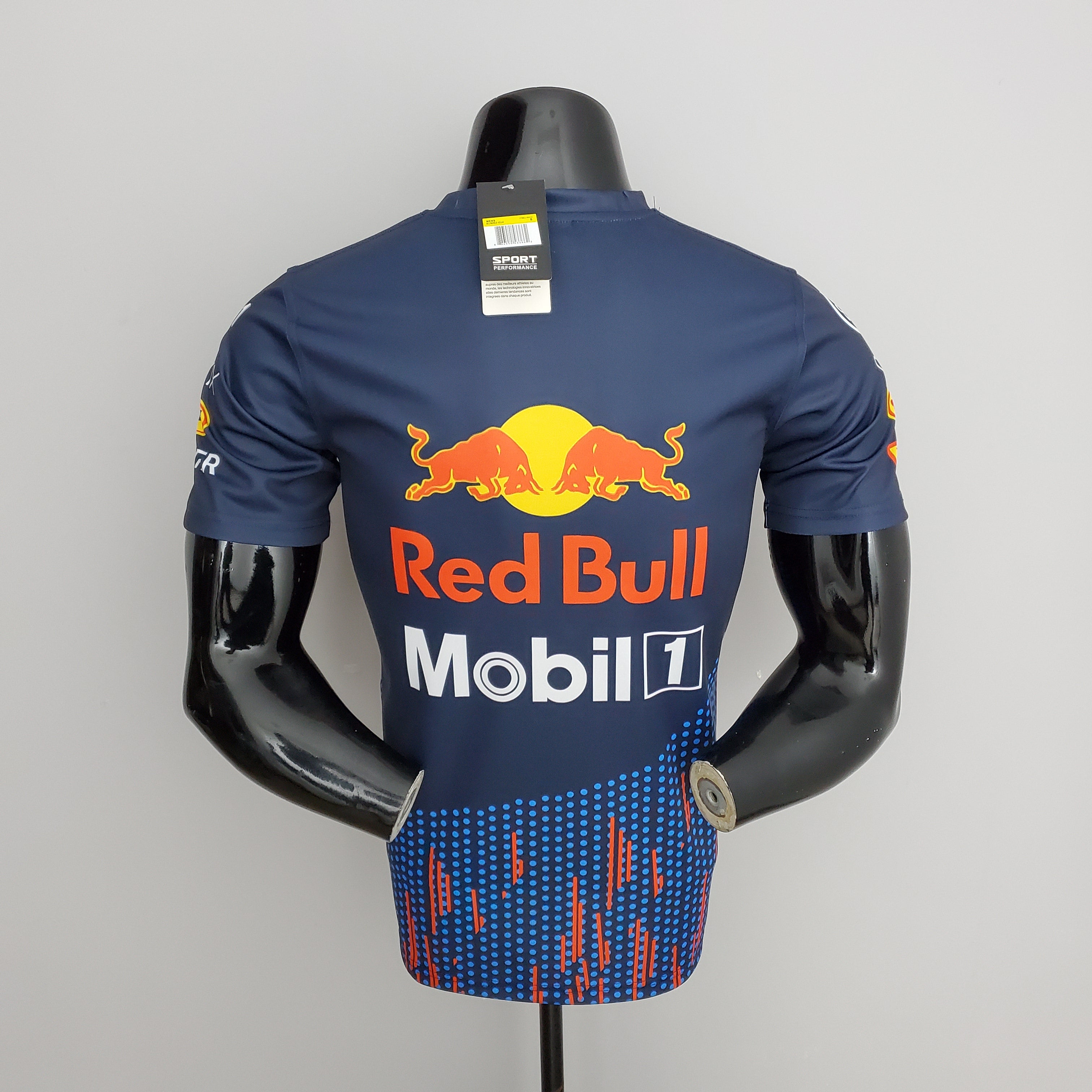 Red Bull Racing F1 2025 Player Fit T-Shirt – Max Verstappen #1 Mobil 1 | Navy Blue
