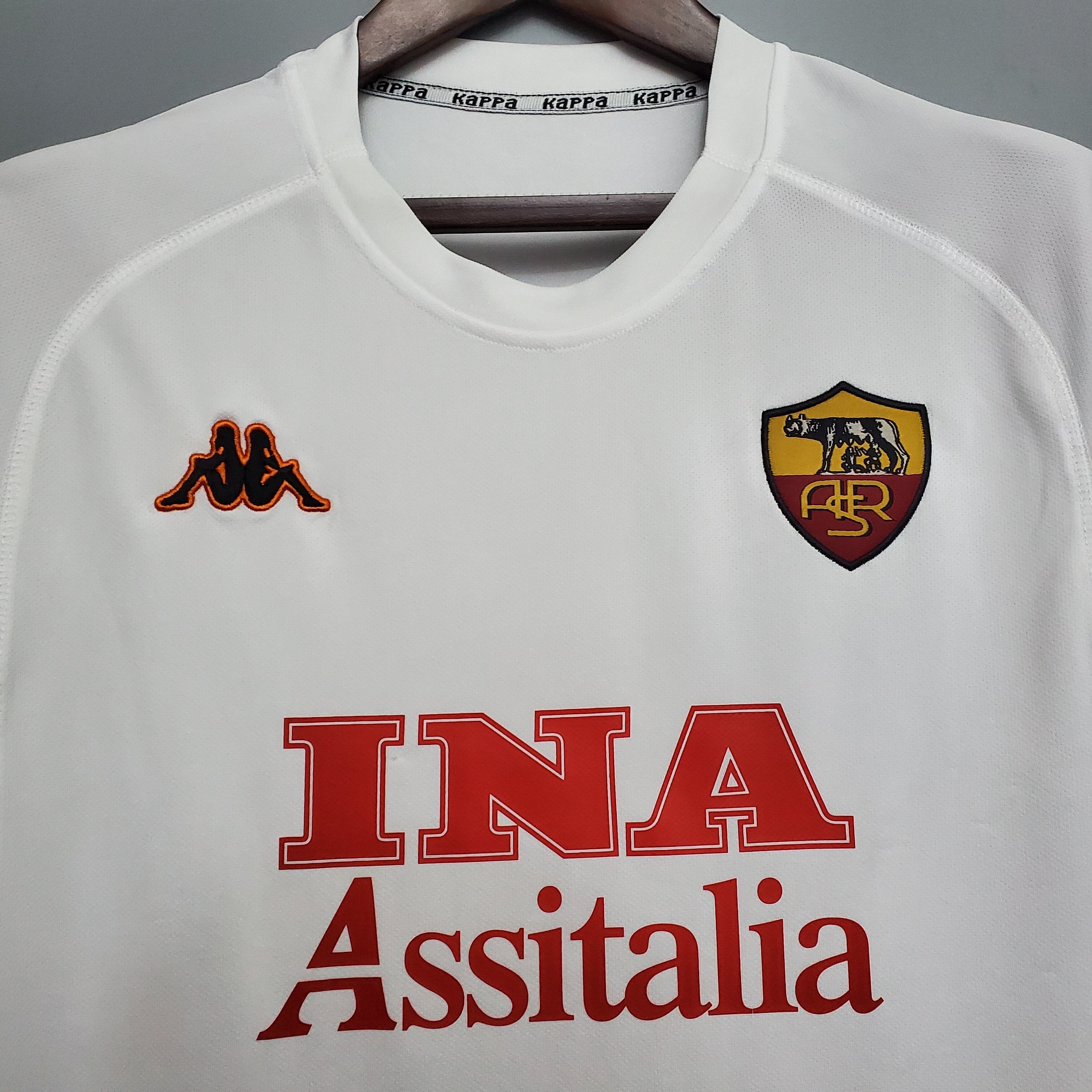 2000s AS Roma Retro Football Shirt | White Maroon Home