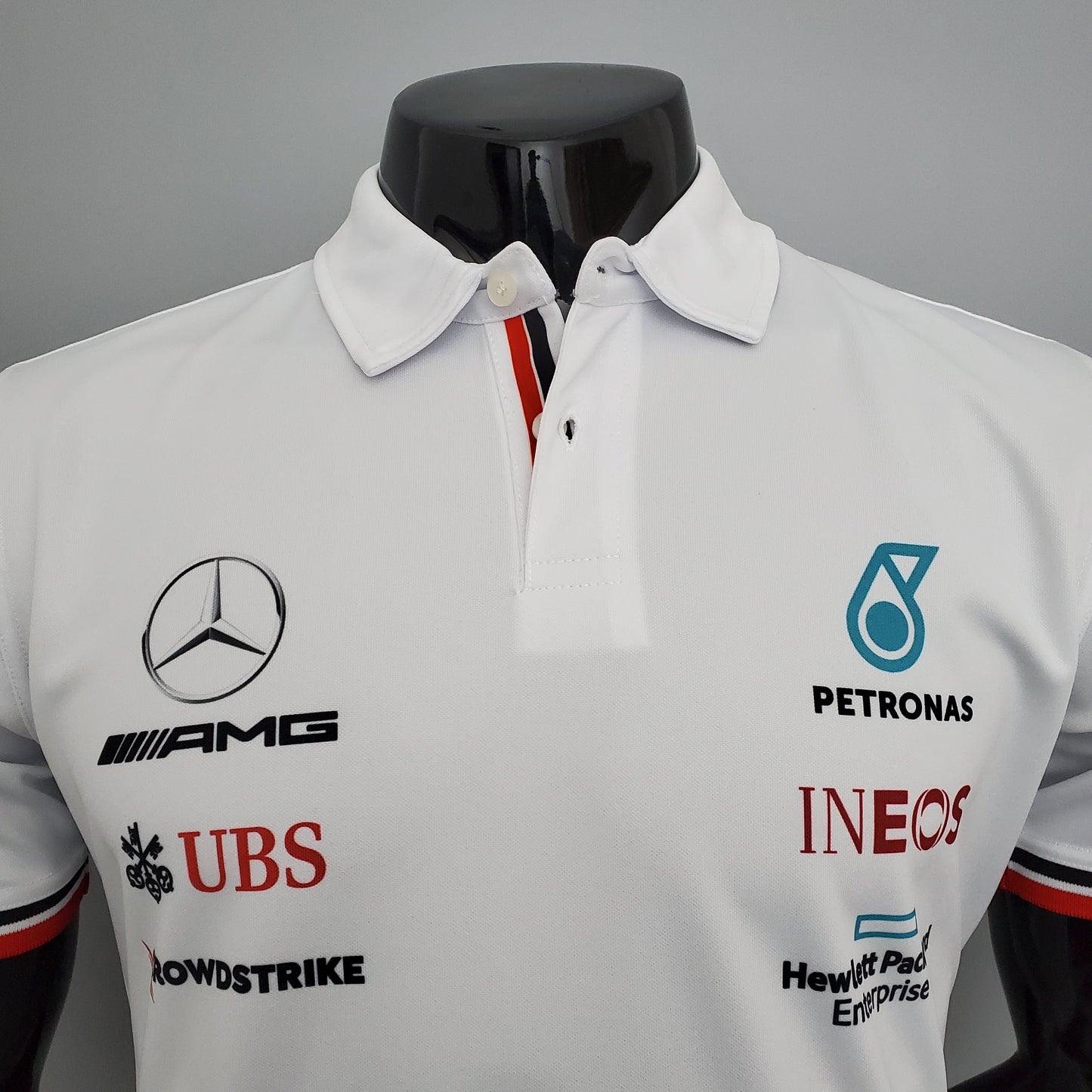 Mercedes F1 2023 Player Fit Polo – Petronas | White