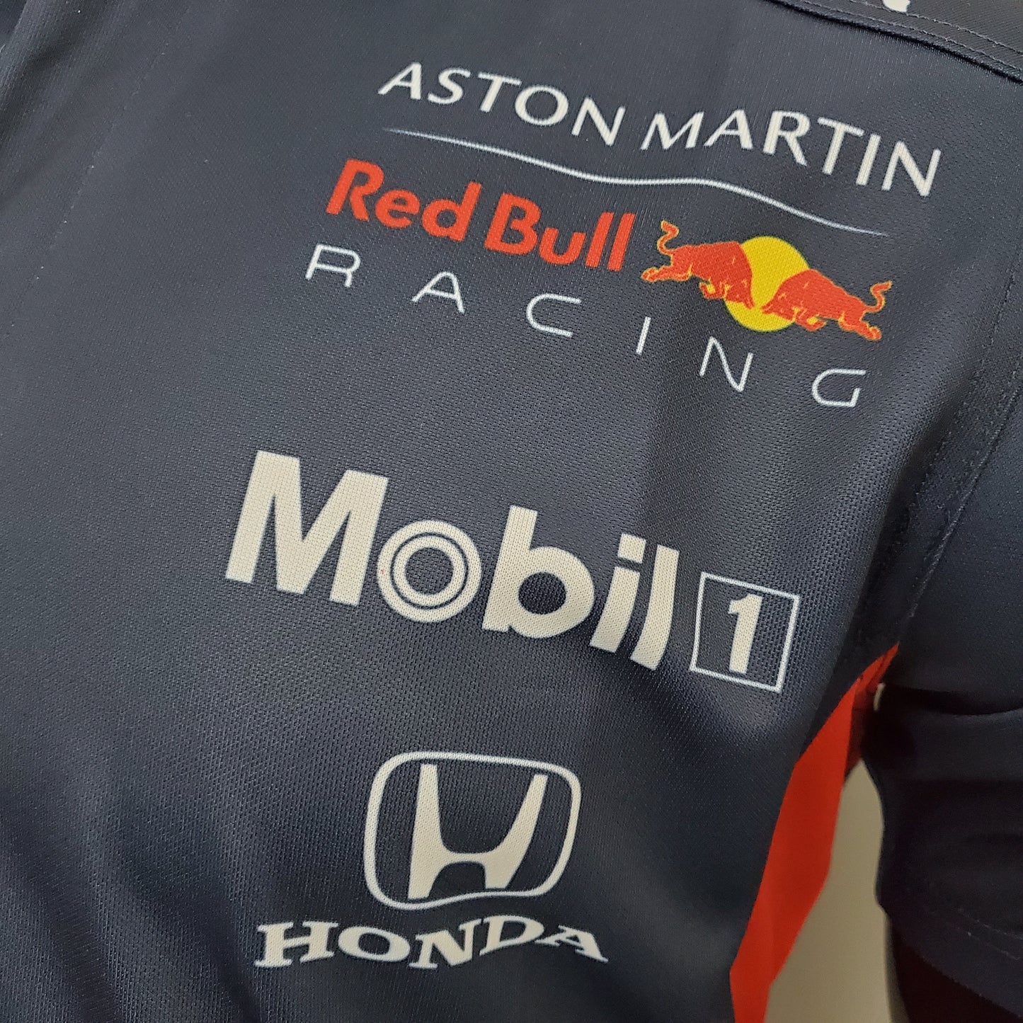 Red Bull Racing F1 2025 Polo – Player Fit Mobil1 | Navy Blue