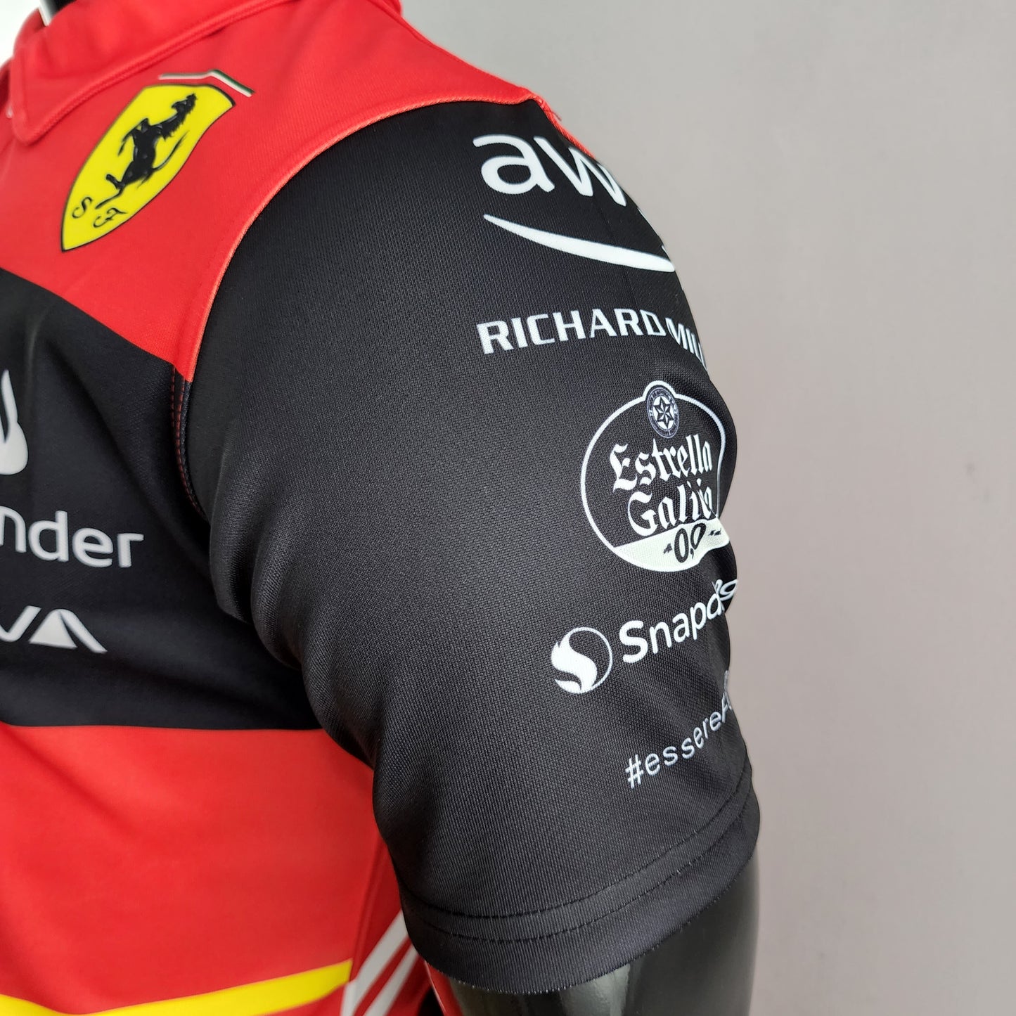 Ferrari F1 2023 Polo – Player Fit – Carlos Sainz #55 | Red Black