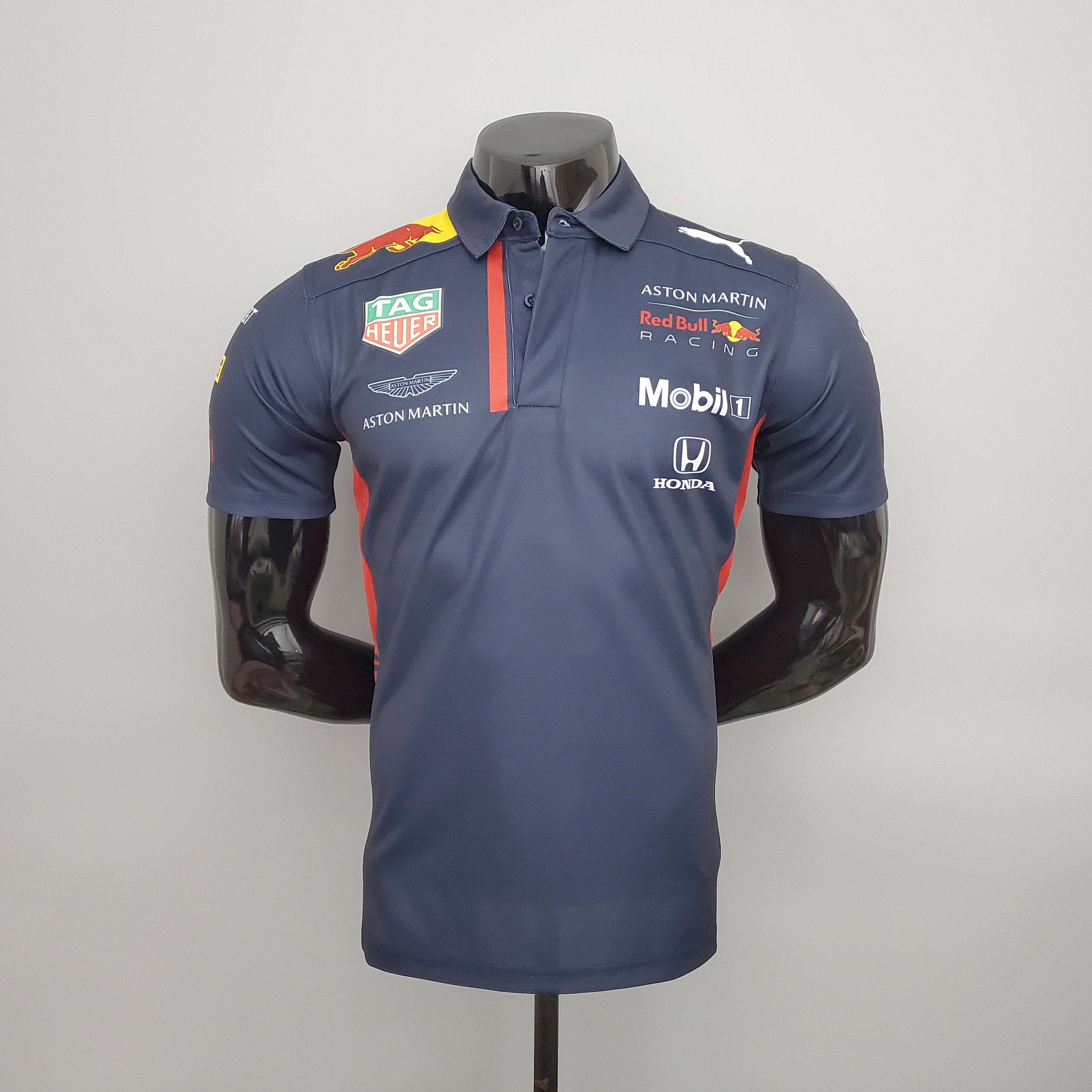 Red Bull Racing F1 2025 Polo – Player Fit Mobil1 | Navy Blue