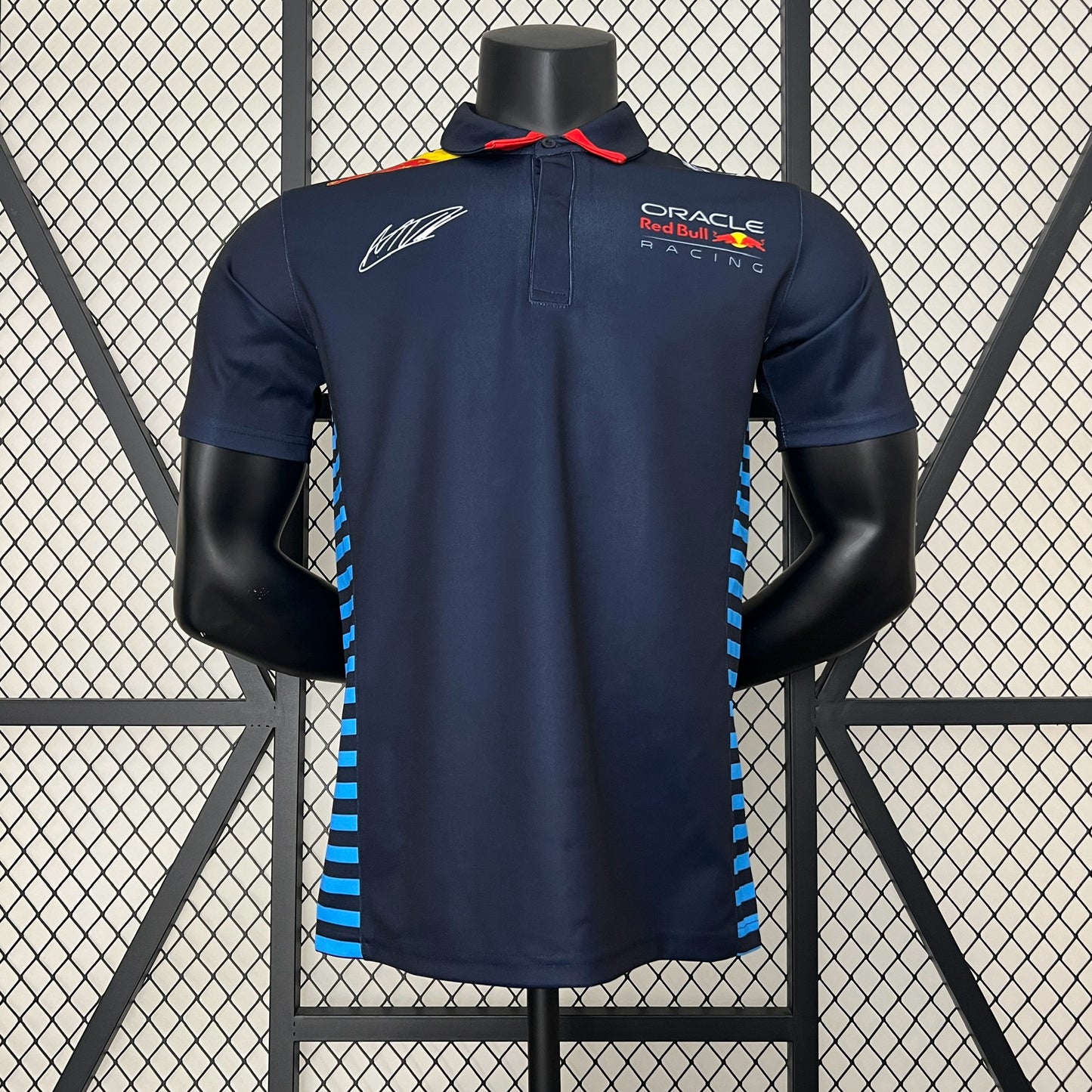 Red Bull Racing F1 2023 Polo – Player Fit – Max Verstappen #1 | Navy Blue