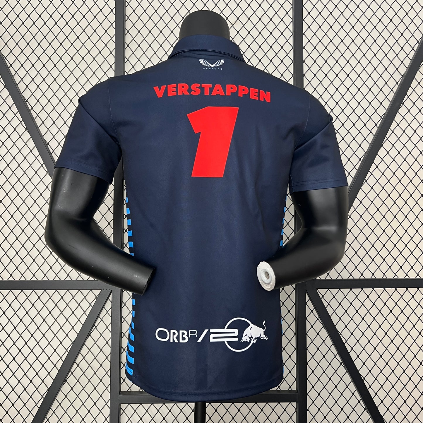 Red Bull Racing F1 2023 Polo – Player Fit – Max Verstappen #1 | Navy Blue