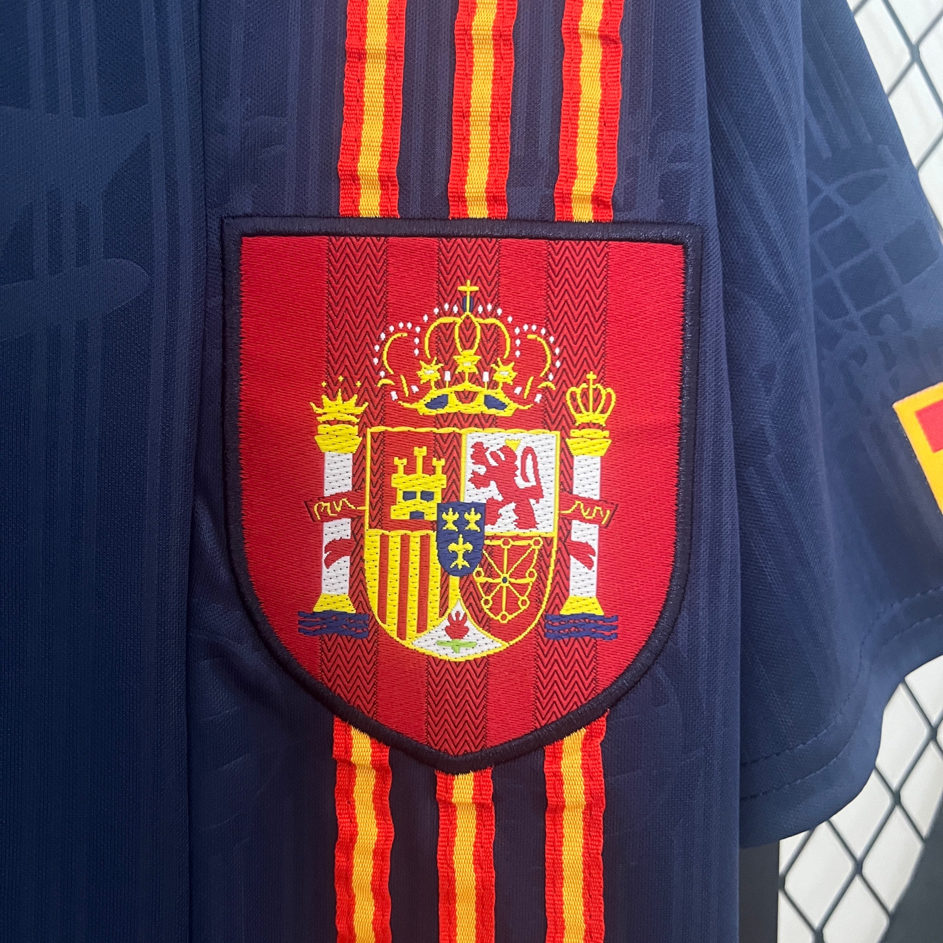 1990s Spain Retro Football Shirt | Navy Red Home