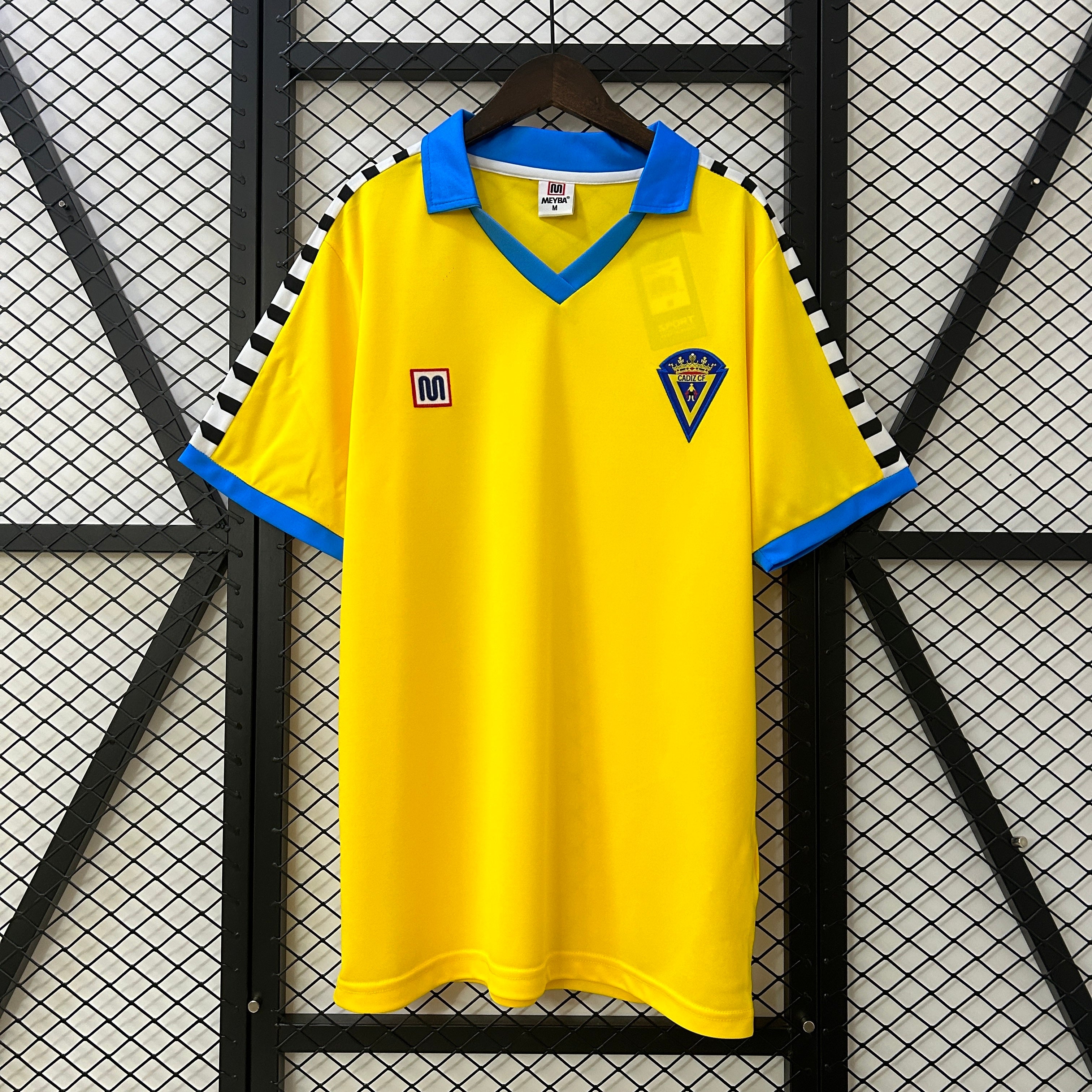 1990s Cadiz Retro Football Shirt | Yellow Blue Home