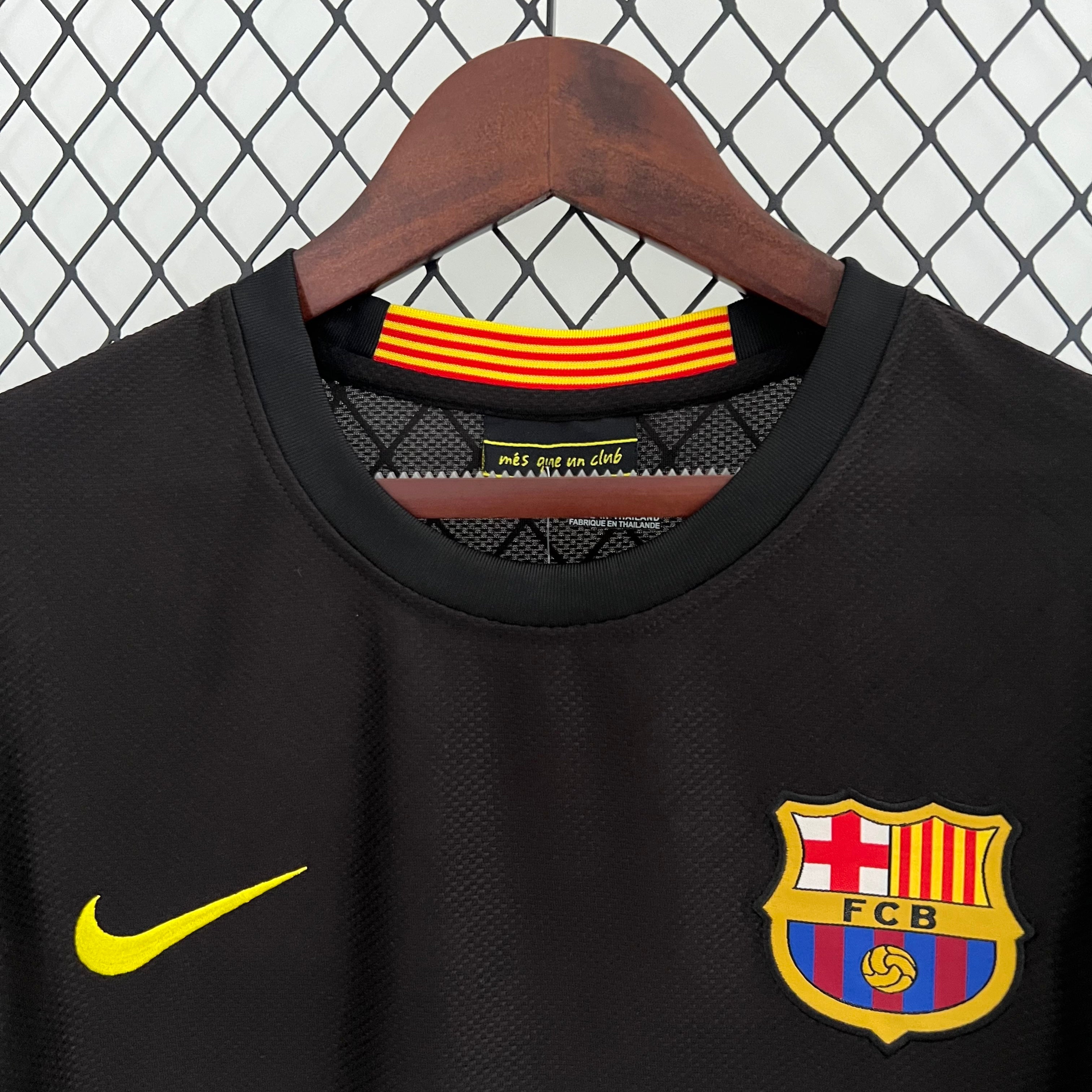 2010s Barcelona Retro Football Shirt | Black Yellow Home